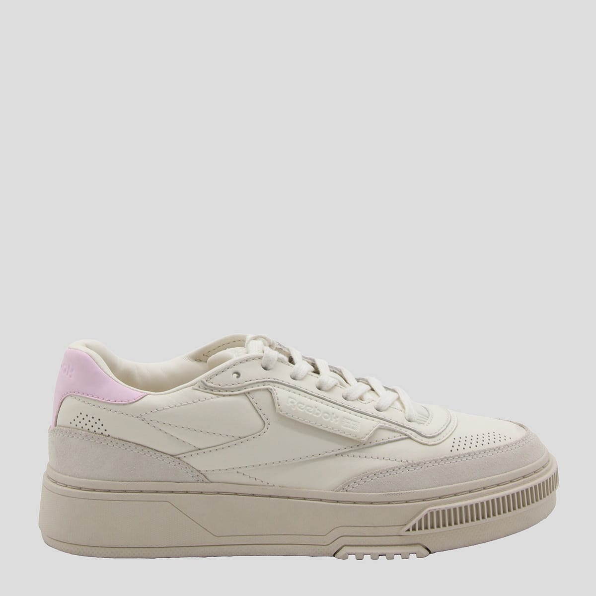 Shop Reebok White And Pink Leather C Ltd Sneakers In Light Pink