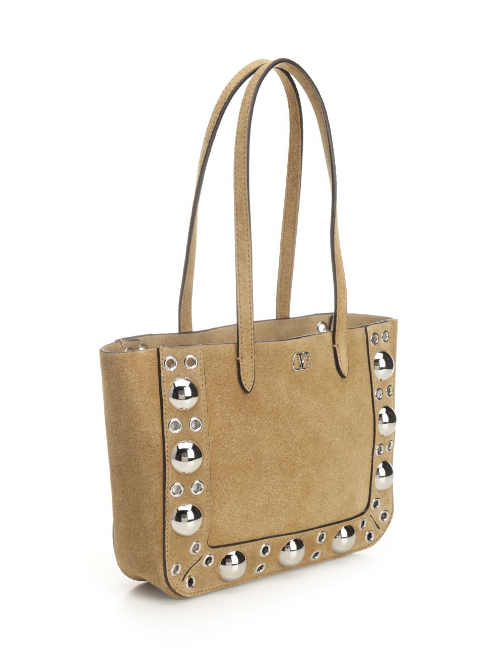 Valentino Garavani Nellcote Mini Suede Leather Tote Bag In Nude