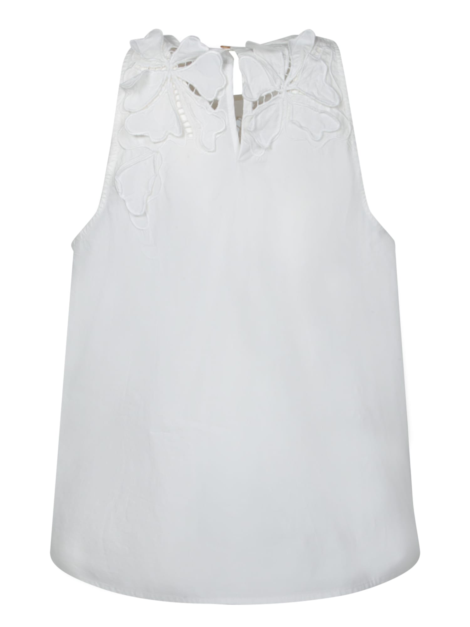 Shop Forte Forte White Top With Floral Appliques