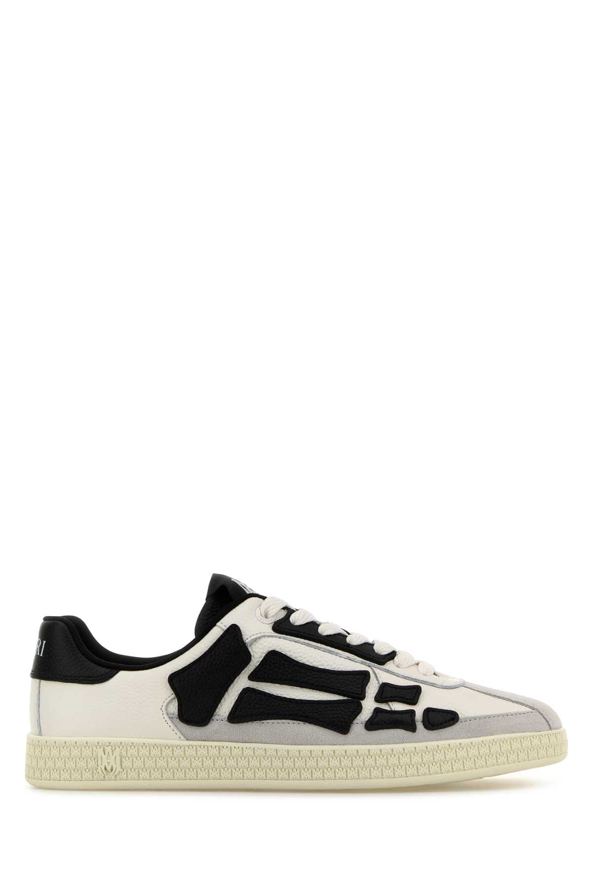 Amiri Multicolor Leather And Suede Pacific Bones Sneakers In Brown