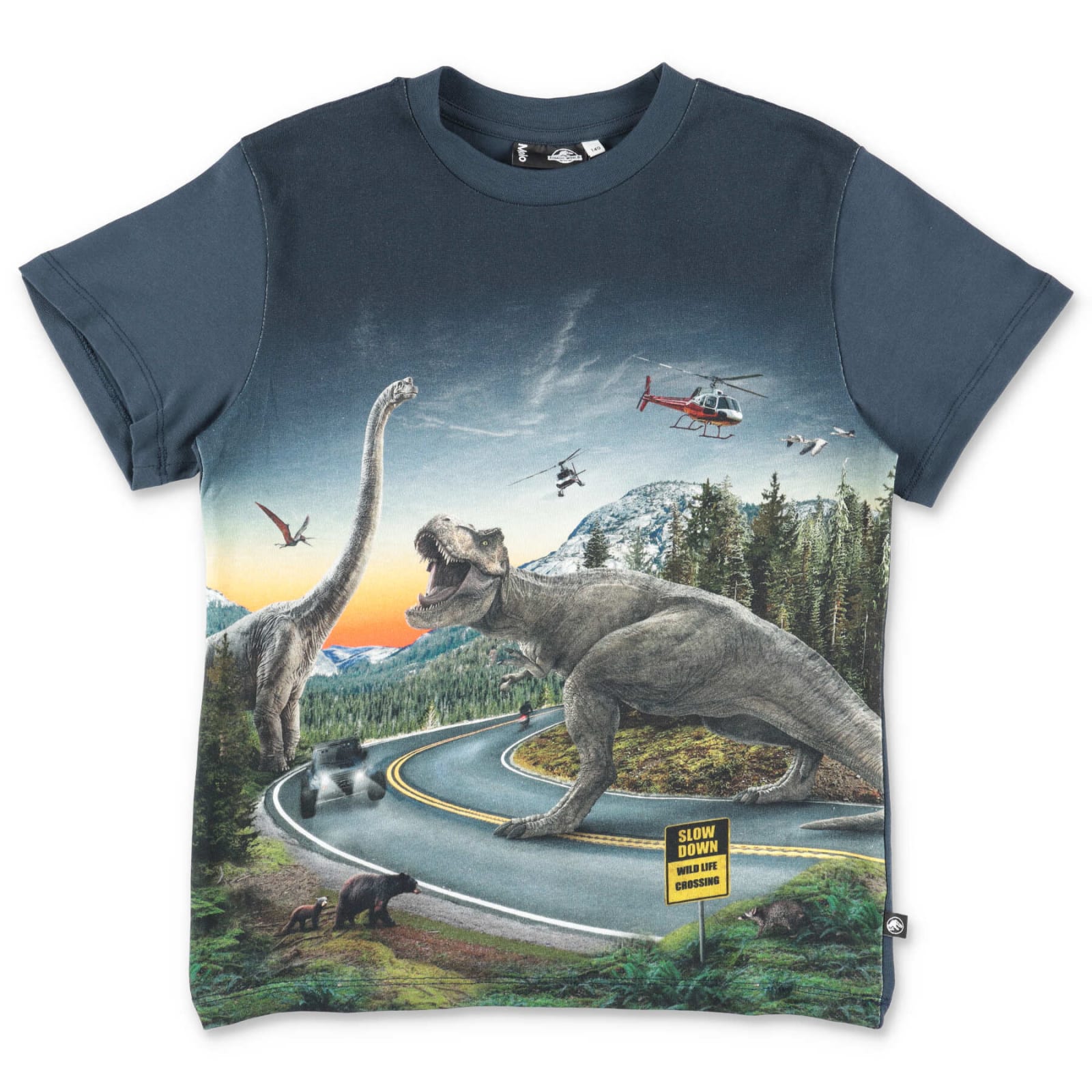 Molo T-shirt Roxo Stampa Jurassic World In Cotone Organico
