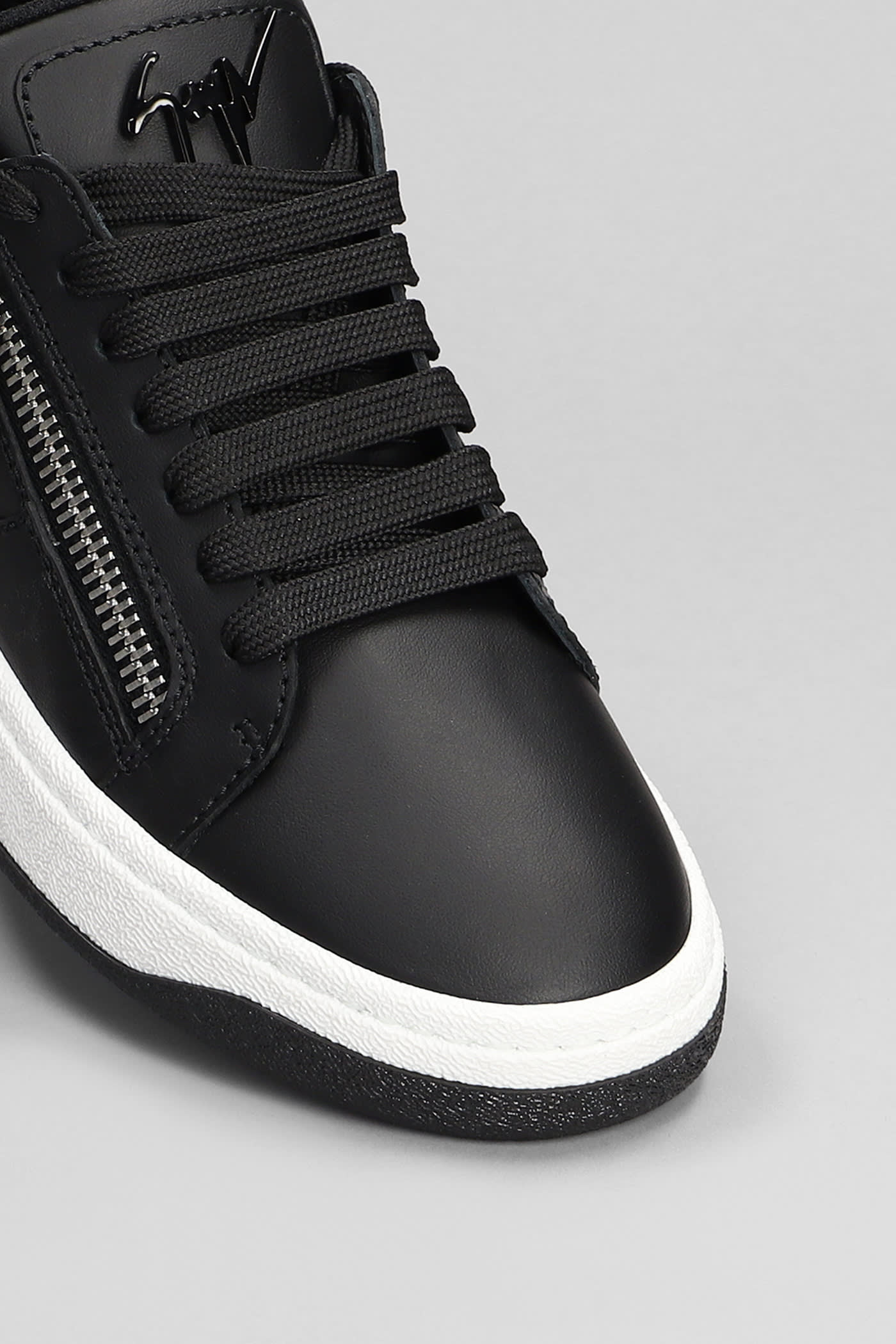 Shop Giuseppe Zanotti Gz94 Sneakers In Black Leather