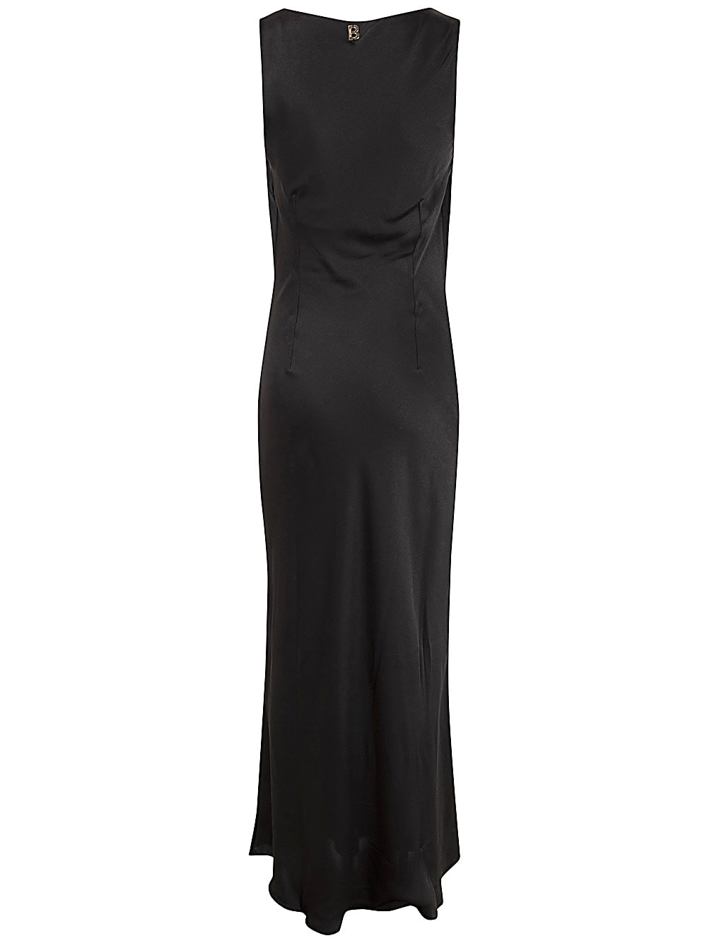 Shop Blugirl Satin Long Dress In Black