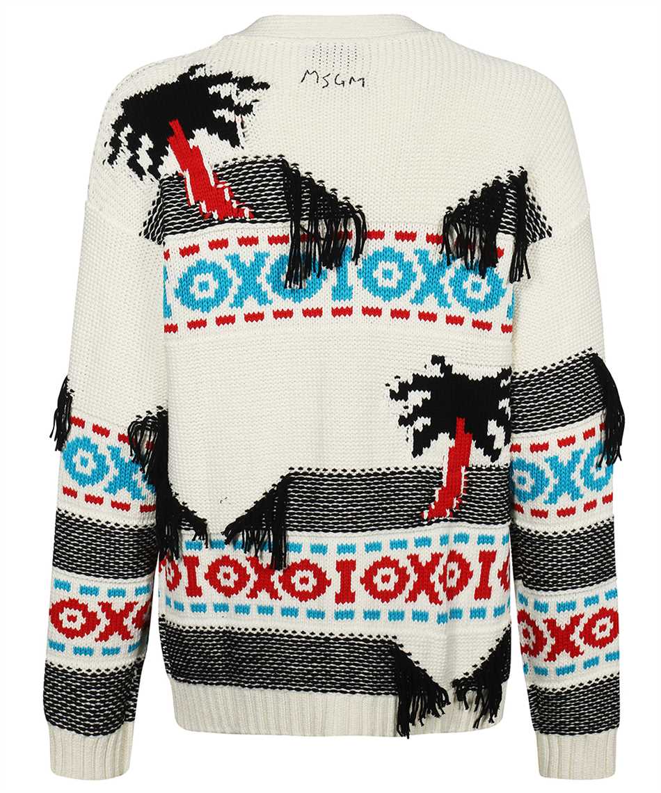 Msgm Cotton Fringed Cardigan In Multi