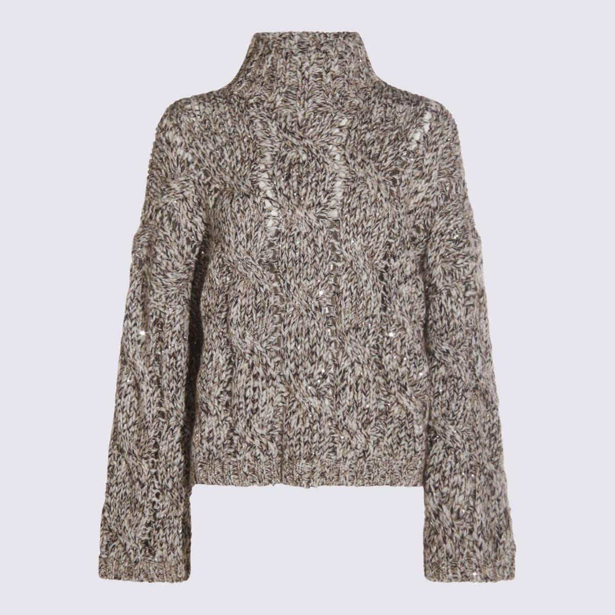 Grey And Beige Knitwear