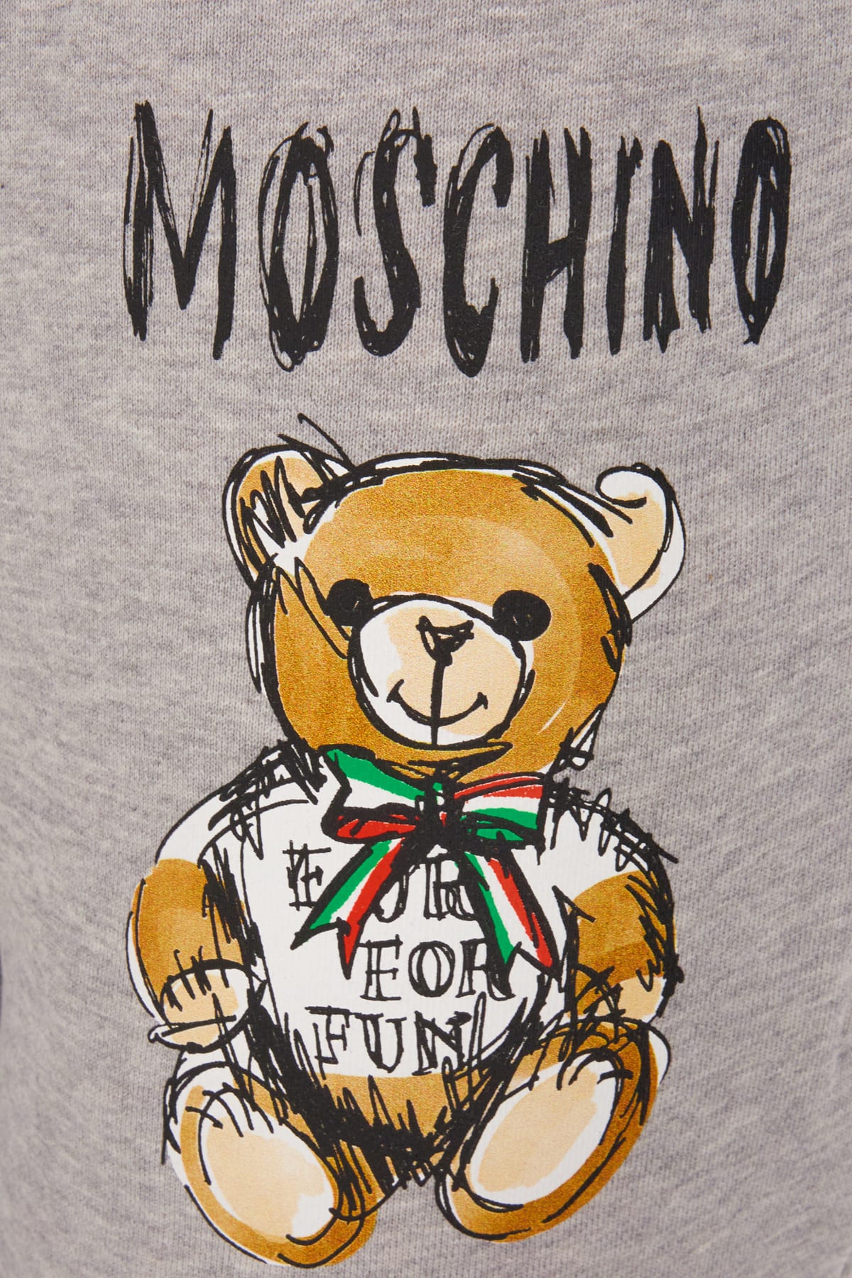 Moschino Grey Cotton Joggers With Teddy Bear Print In Grigio