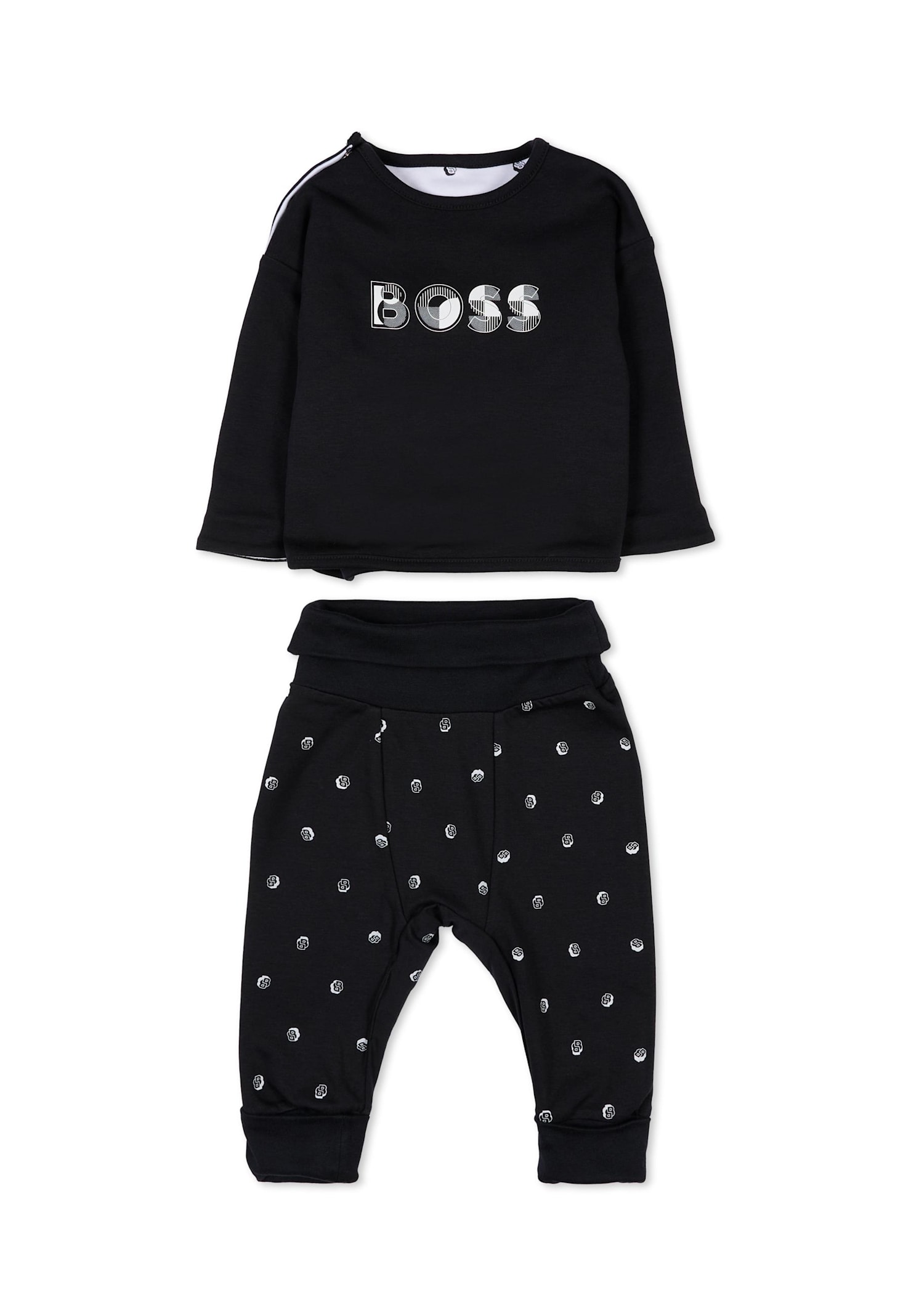 Hugo Boss Reversible Suit For Baby Boy With Logo In Multi