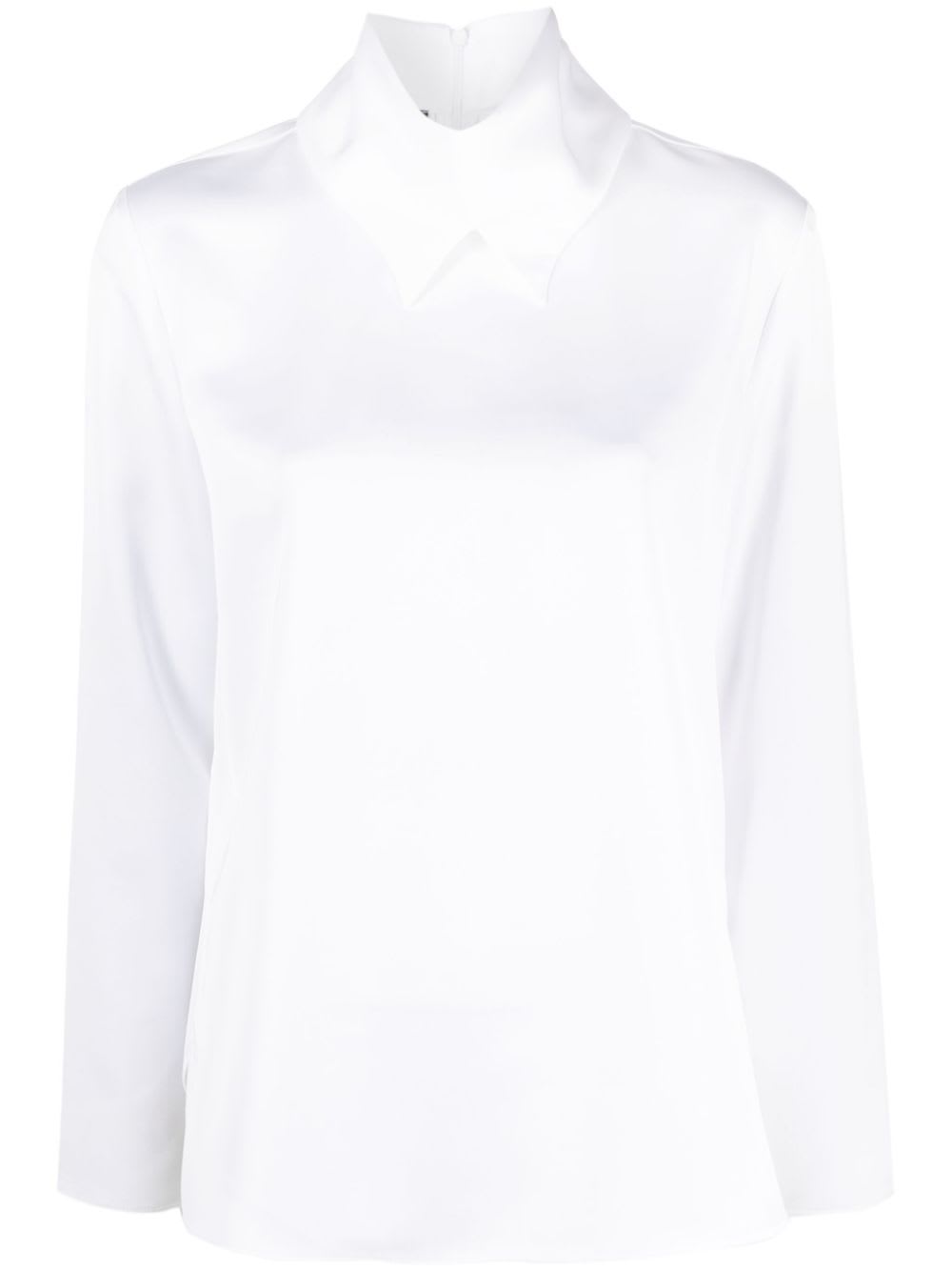 Emporio Armani Long Sleeves Shirt In Silk White