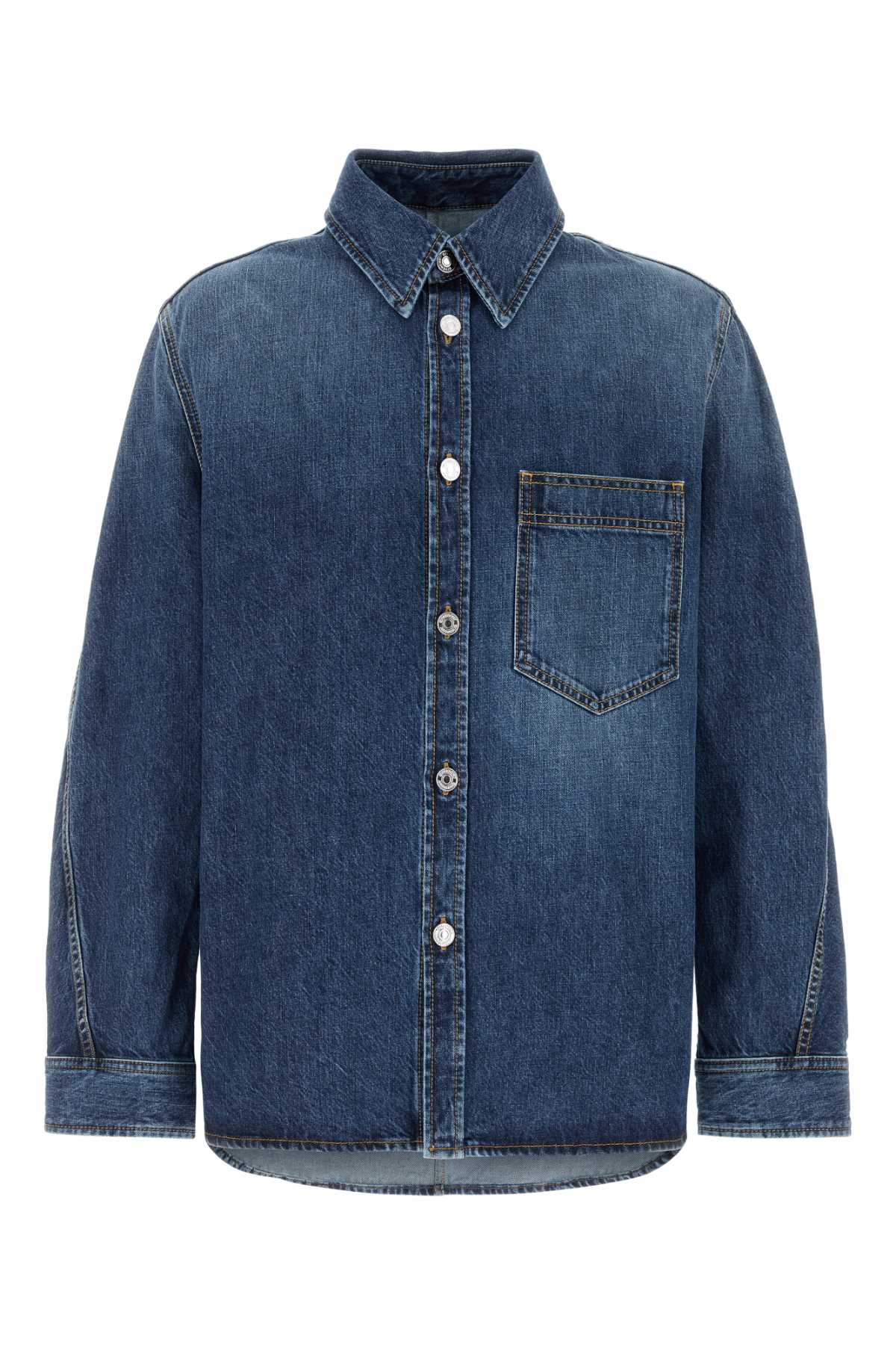 Givenchy Classic Denim Shirt With Button-up Front In Blue