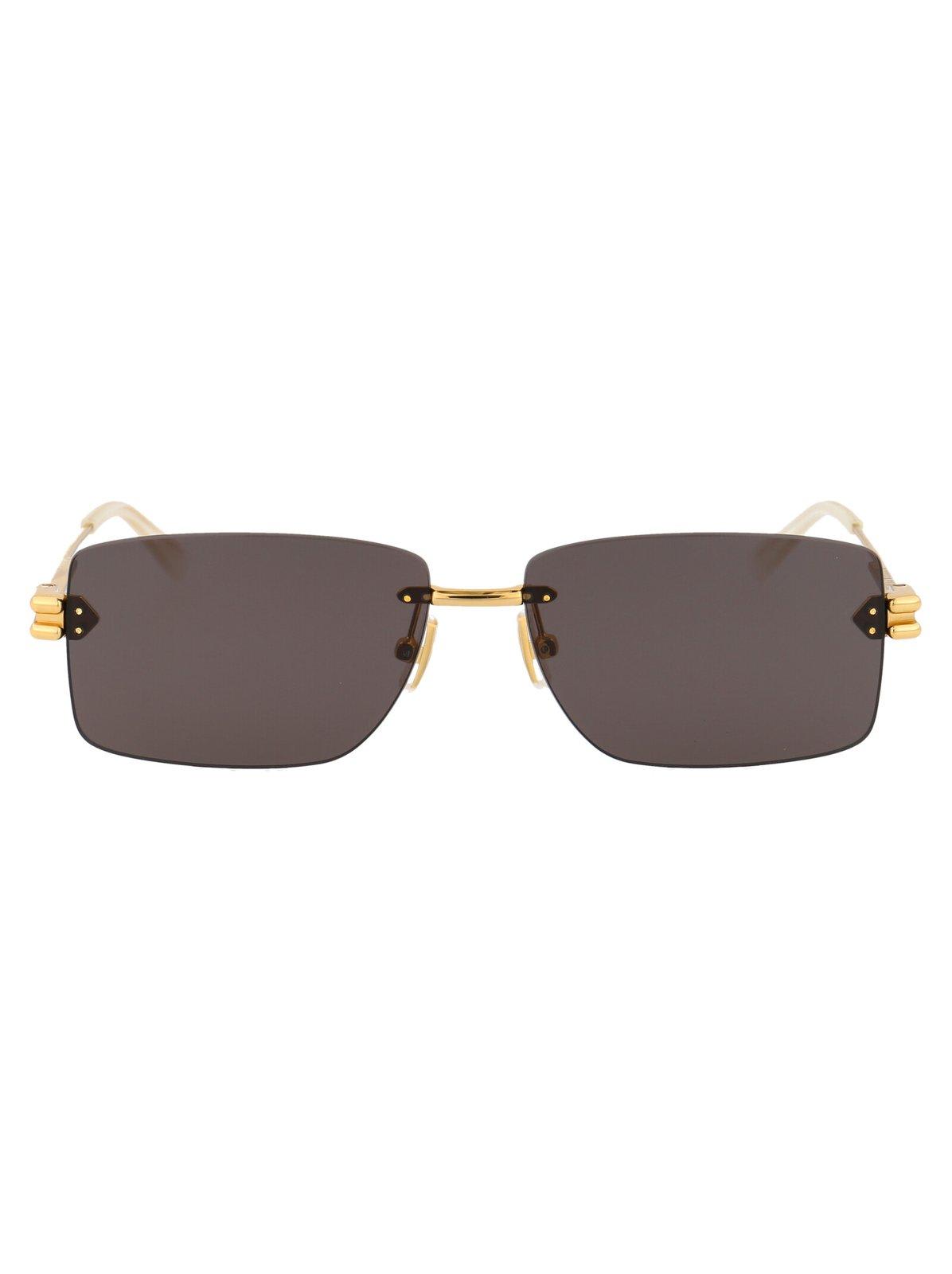 Rectangle-frame Rimless Sunglasses