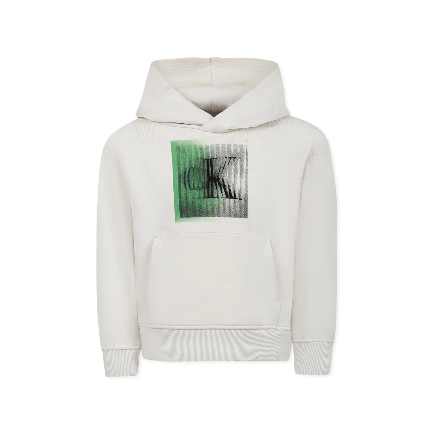 Calvin Klein Ivory Sweatshirt For Boy With Logo In Ivory