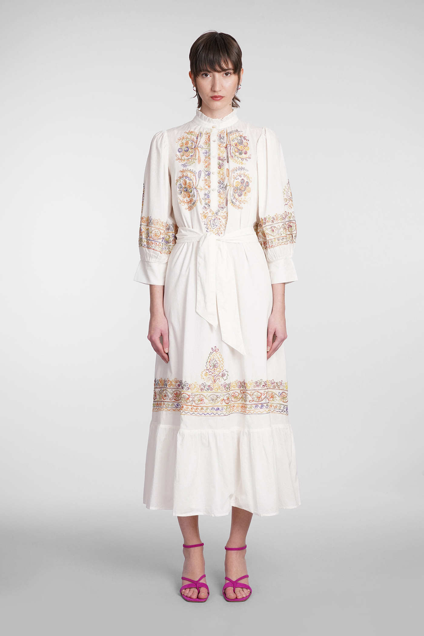 Shop Antik Batik Neil Dress In White Cotton