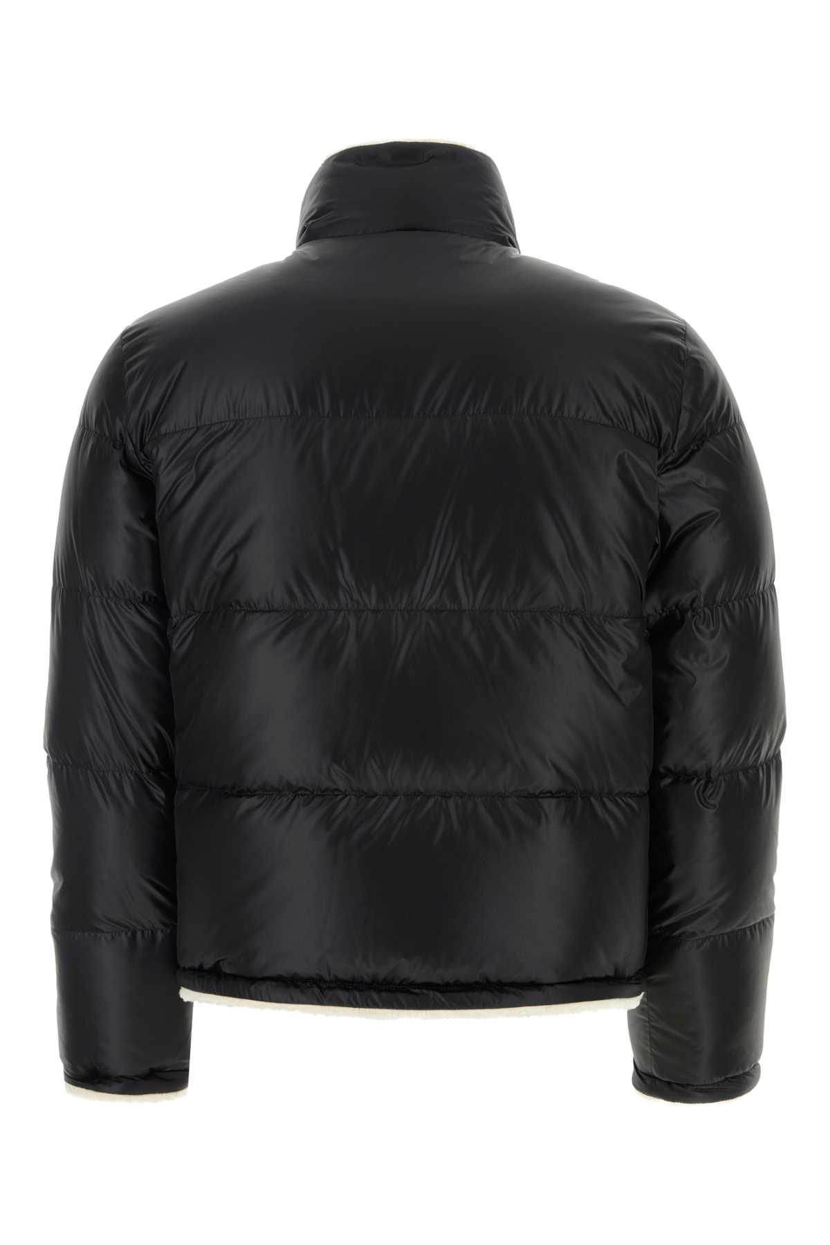 Shop Saint Laurent Black Nylon Down Jacket In Noirbrillant