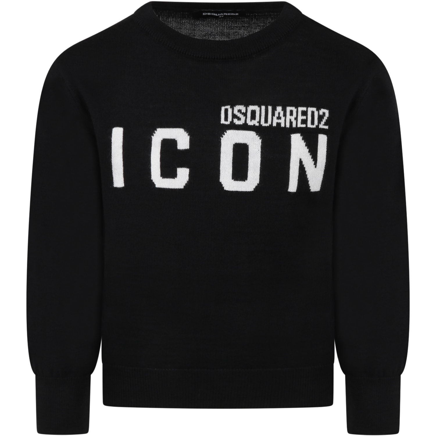 Dsquared2 Black Sweater For Kids With Logo