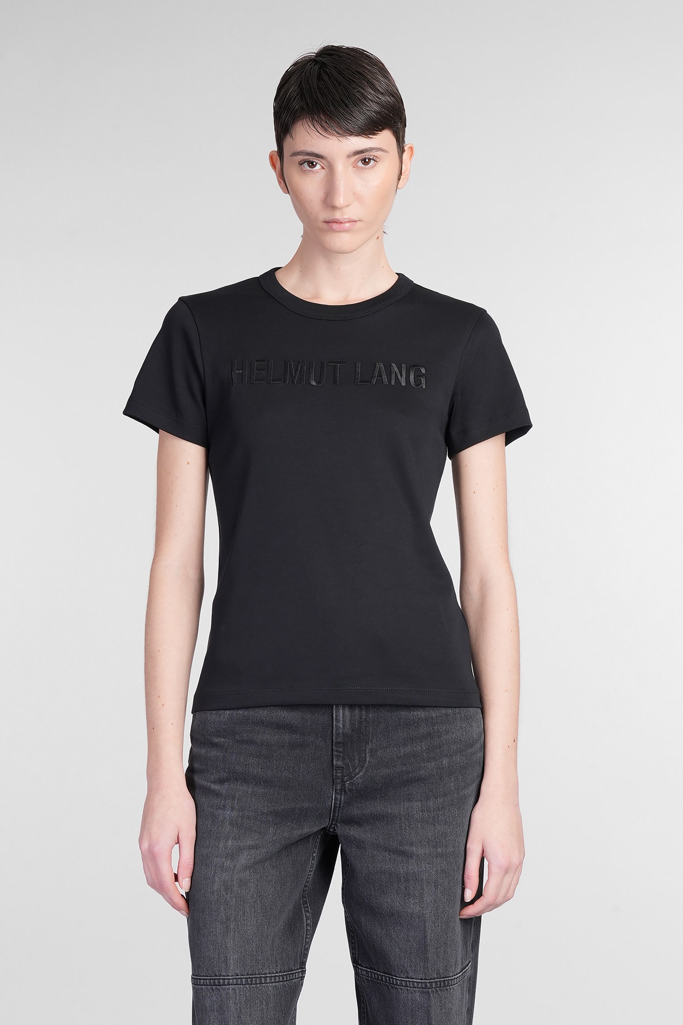 T-shirt In Black Cotton