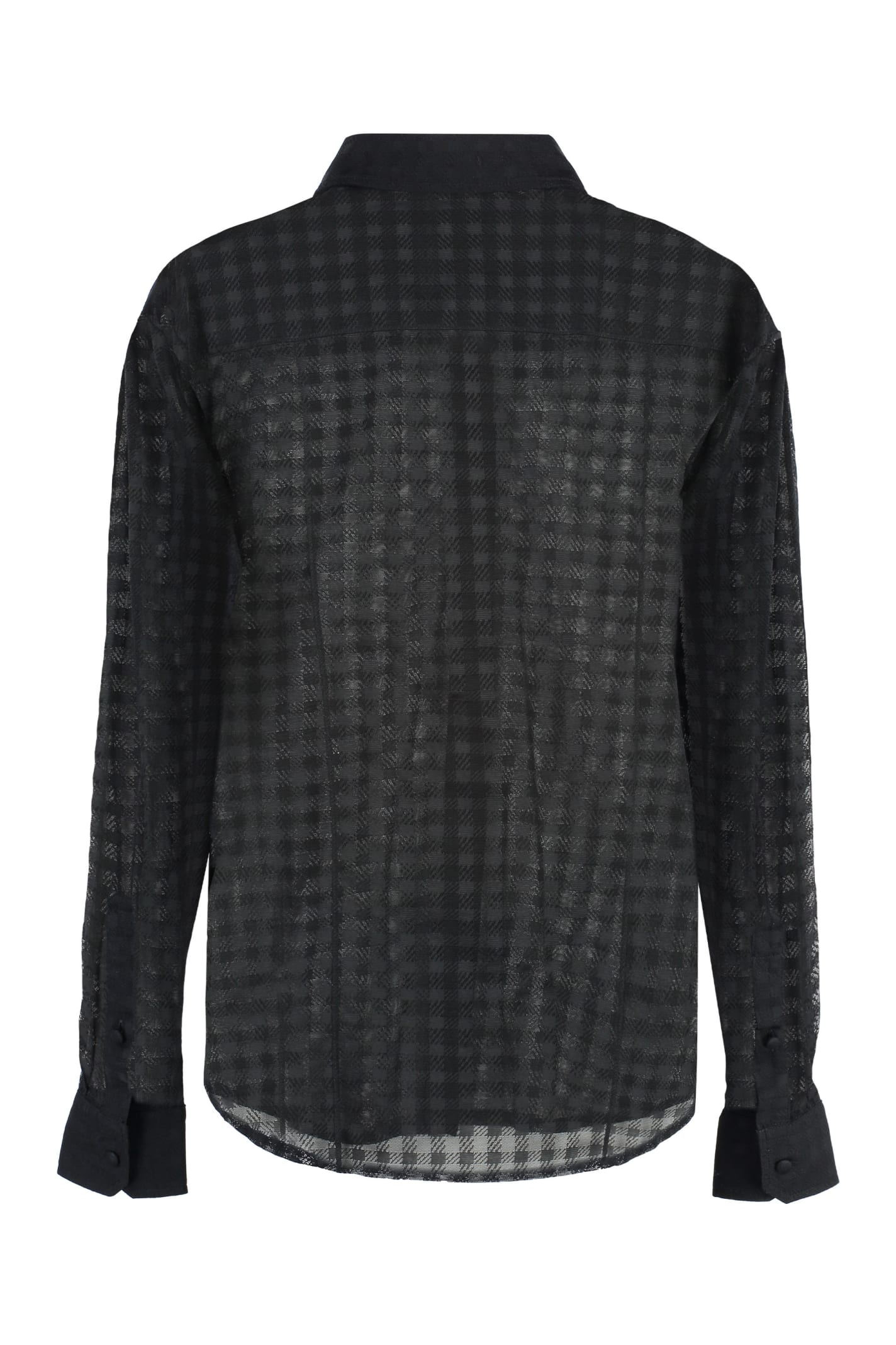 Shop Ami Alexandre Mattiussi Transparent Fabric Shirt In Black
