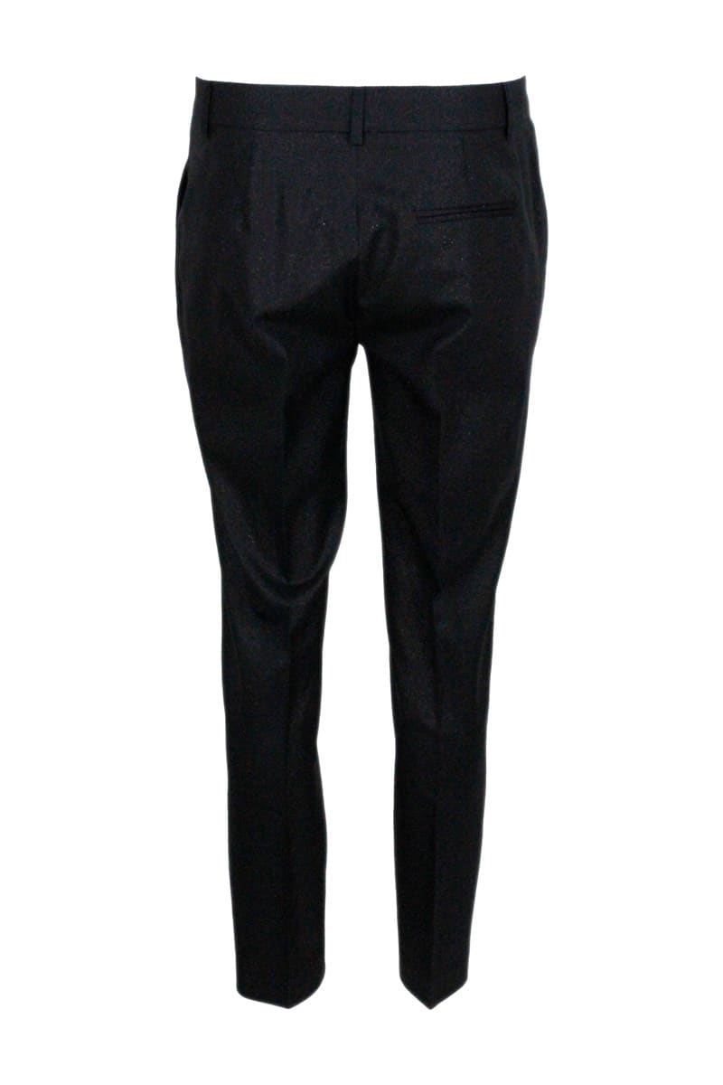 Fabiana Filippi Relaxed-fit Linen Trousers With Elastic Waistband In Black