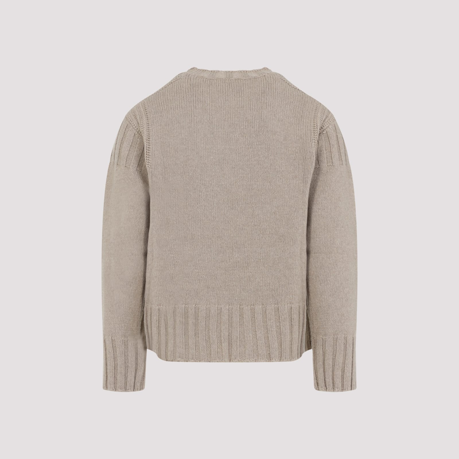 Jil Sander Sand Stone Cashmere Long Sleeves Cn Sweater In Gray