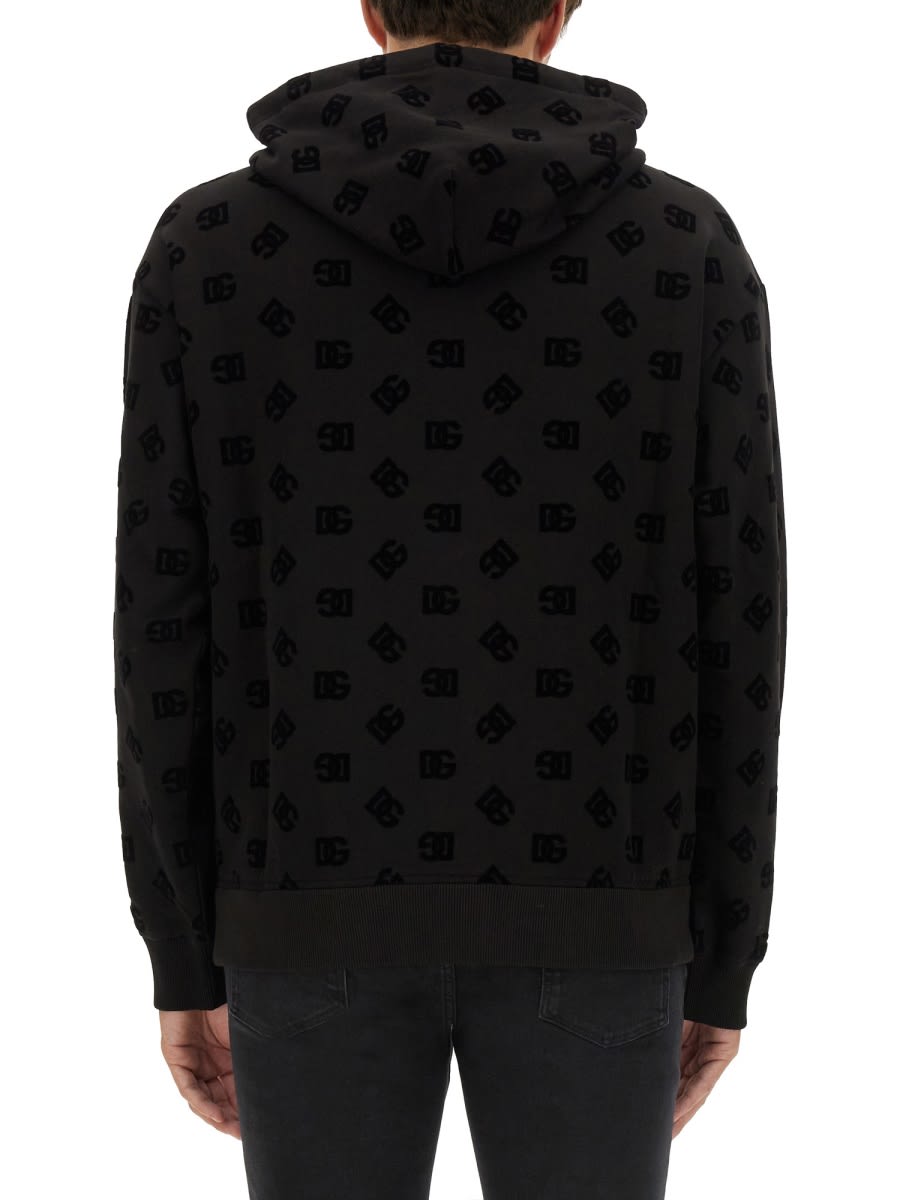 Shop Dolce & Gabbana Sweatshirt With Allover Logo In Black