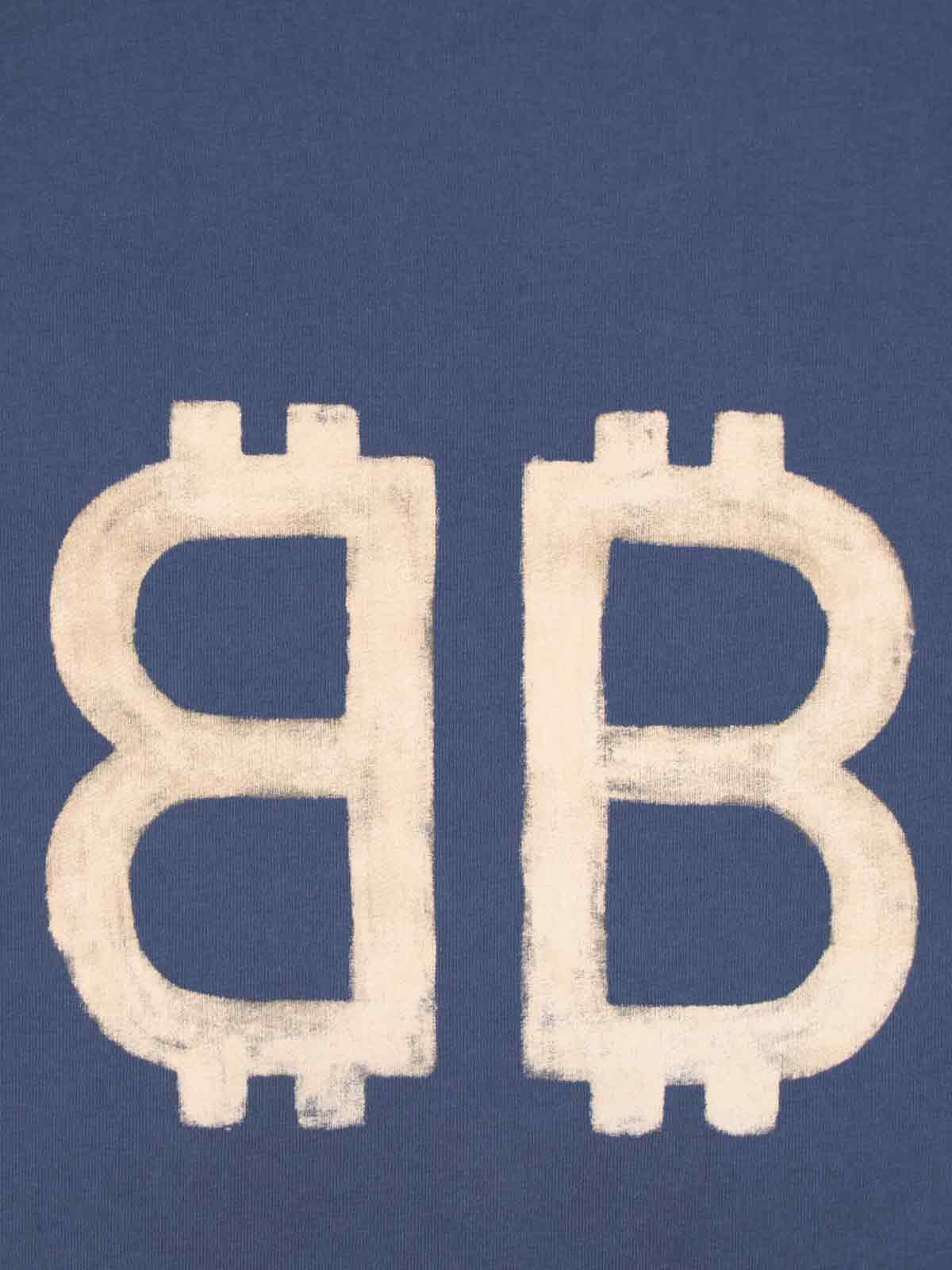 Shop Balenciaga Crypto Printed T-shirt In Blue