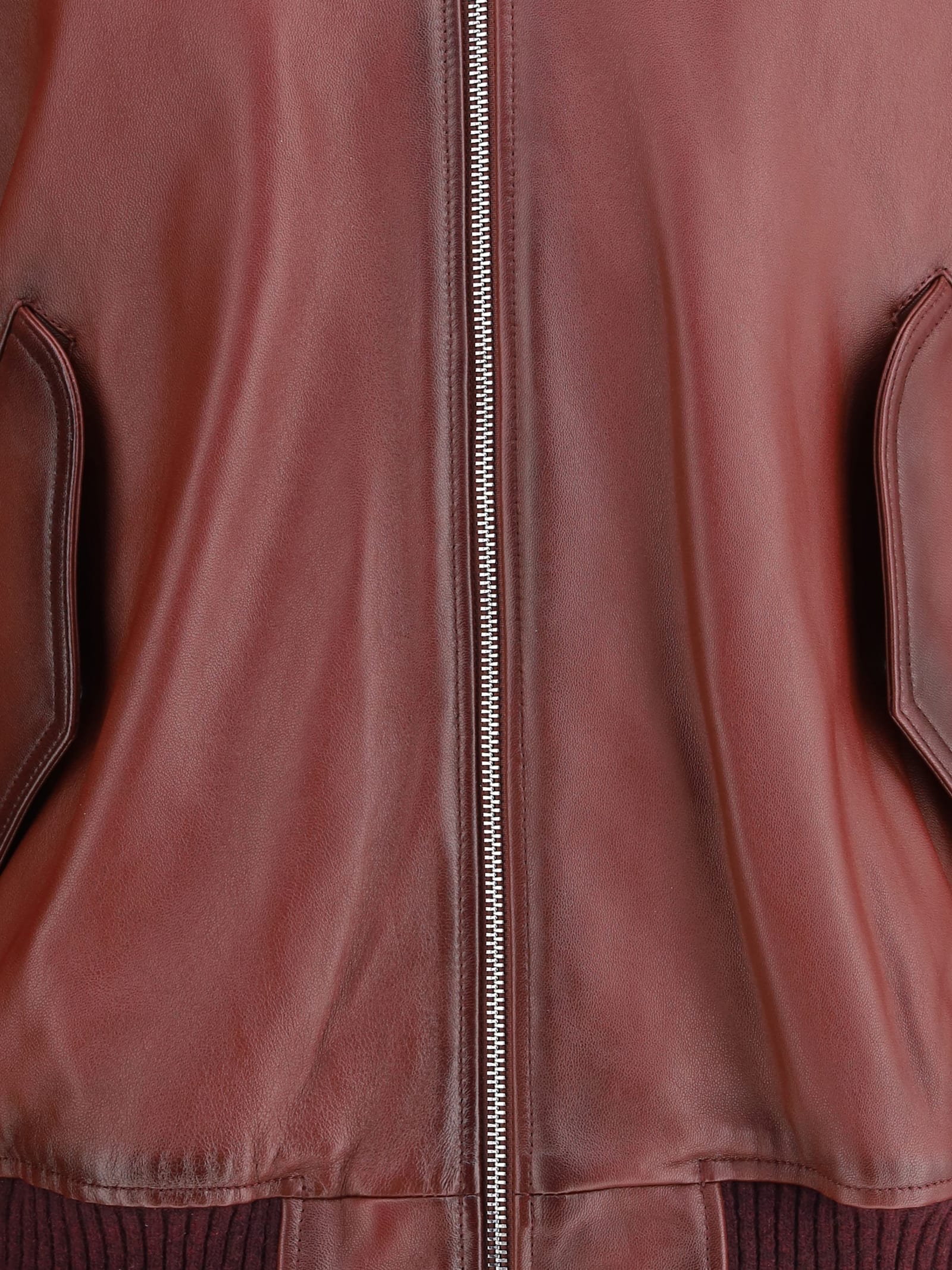 Valstar Pocket-detail Ribbed-cuff Bomber Jacket In Burgundy