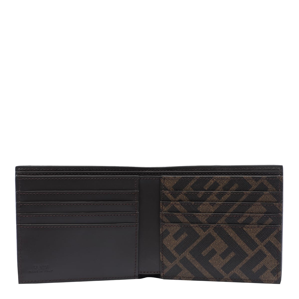 Shop Fendi Ff Bi-fold Wallet In C Real Ebano Tbmr