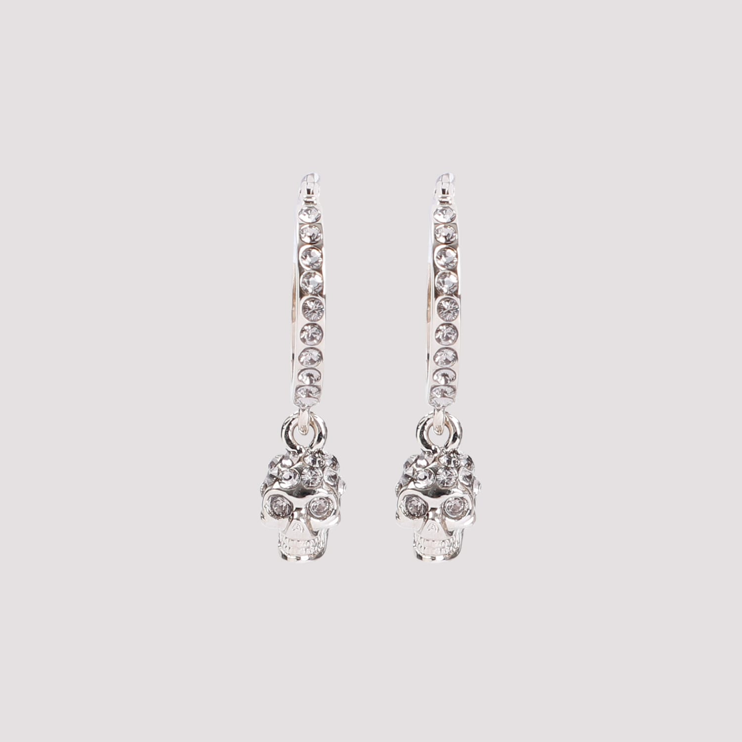 Shop Alexander Mcqueen Creole Mini Earrings In Greige