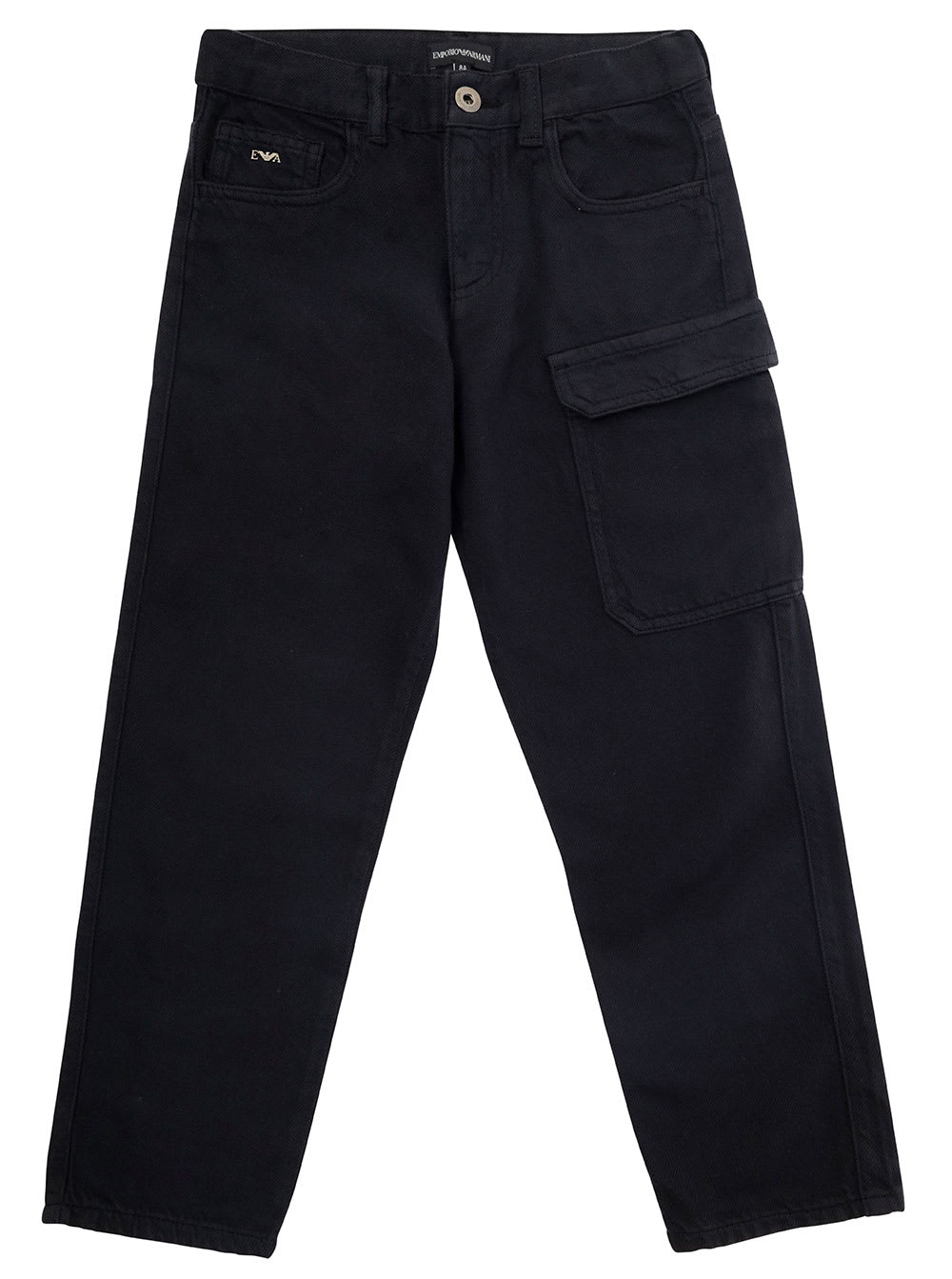 Emporio Armani Kids' Pantalone 5 Tasche In Blu Navy