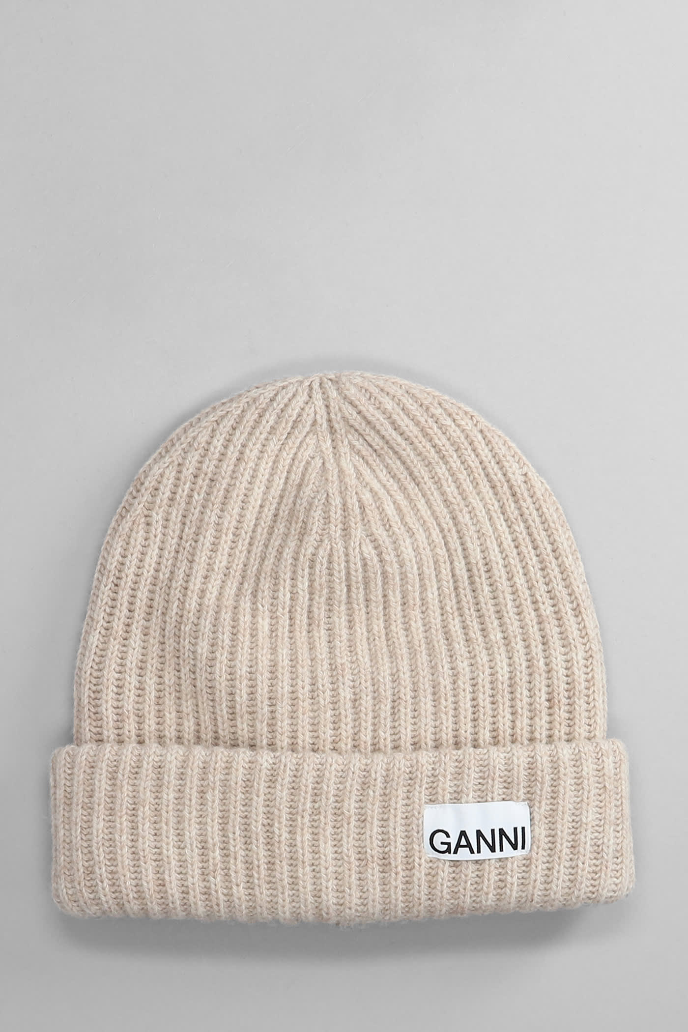 Ganni Hats In Beige Wool