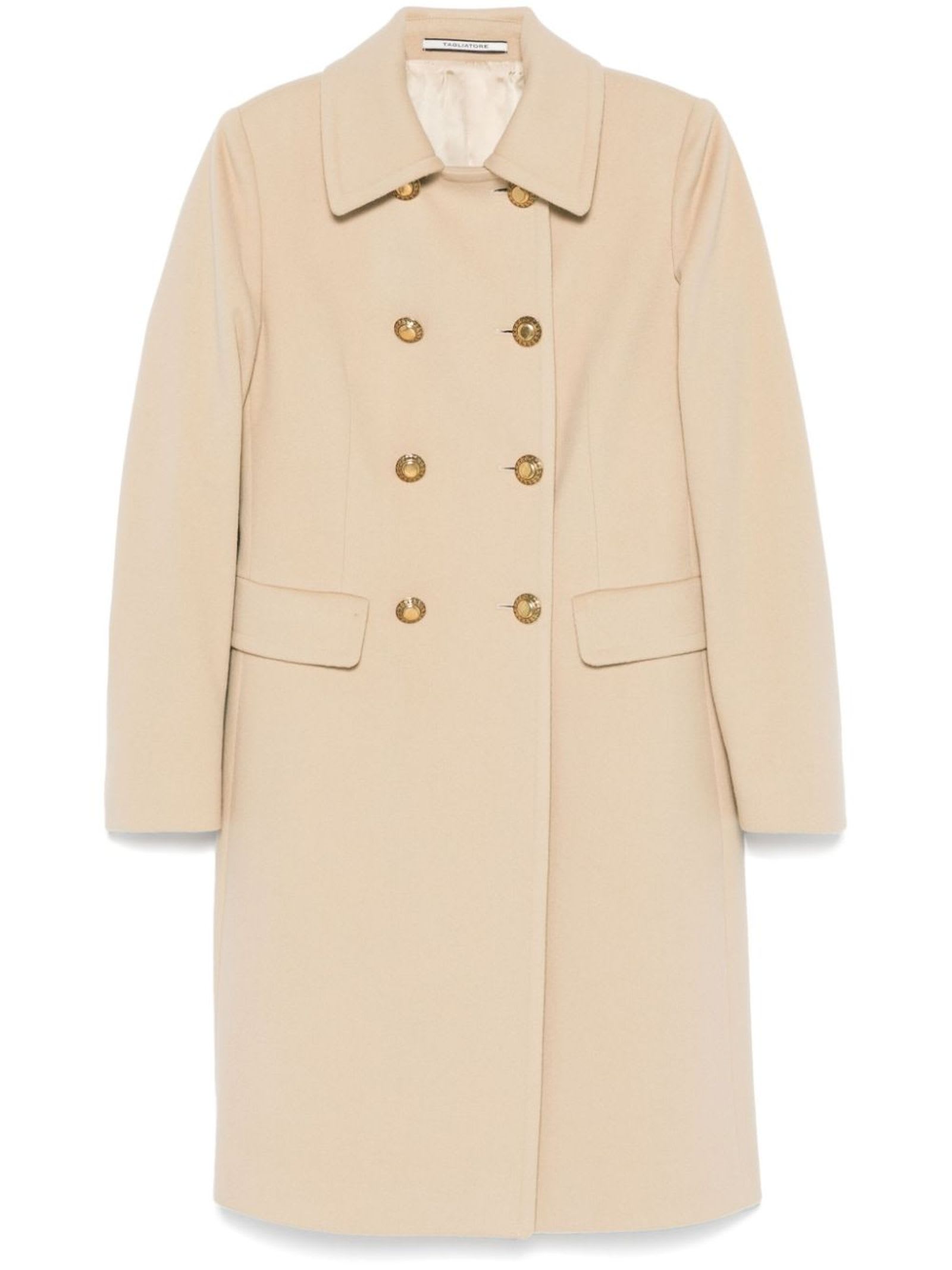 Shop Tagliatore Light Beige Hennie Coat