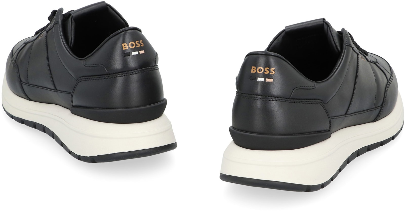 Shop Hugo Boss Jace Leather Low-top Sneakers In Black