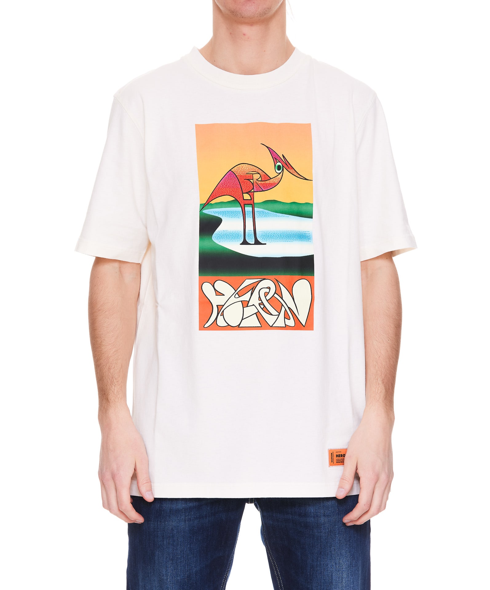 HERON PRESTON Oversize Heron Abstract T-shirt