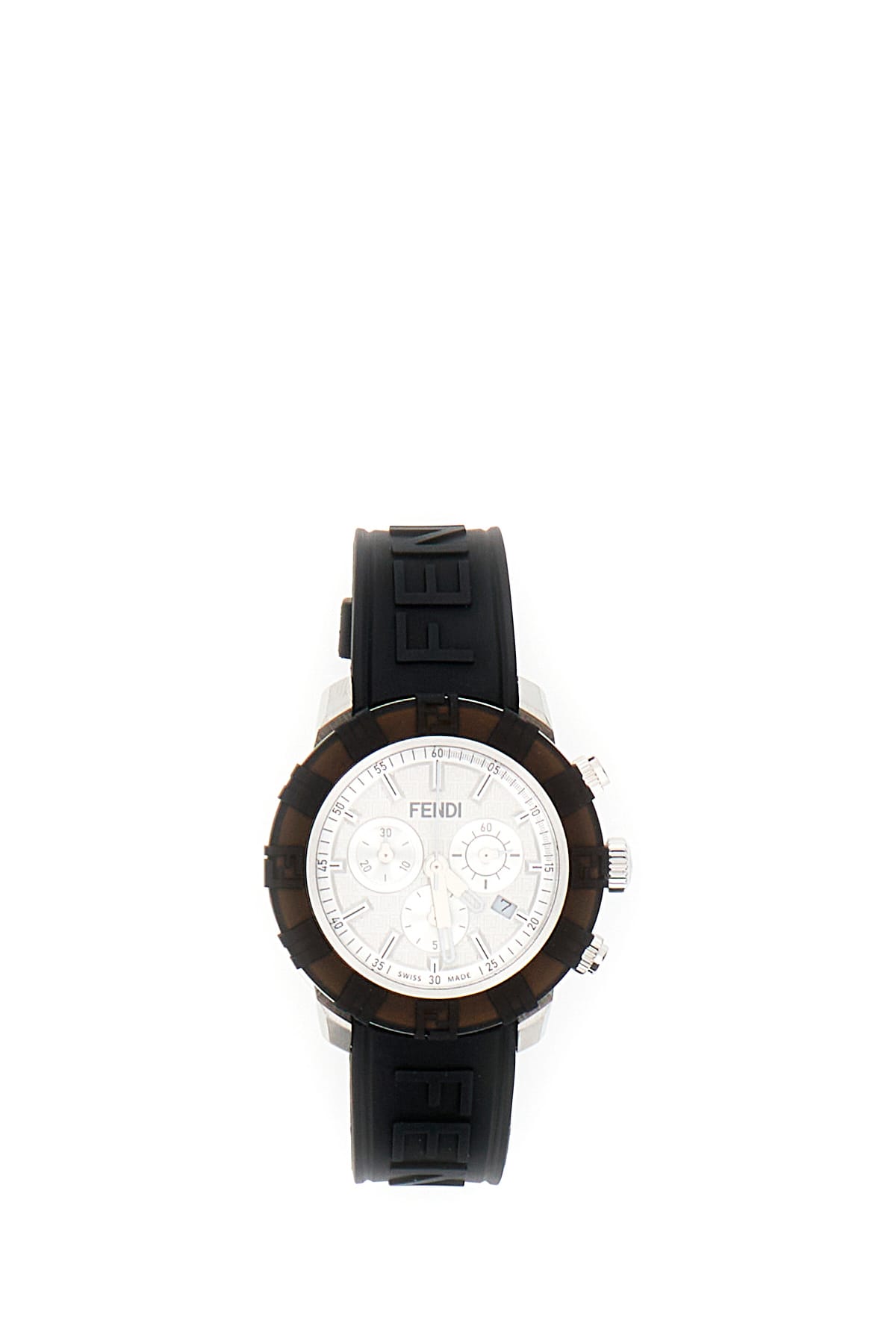 Shop Fendi Black Stainless Steel And Rubber Fendastic Watch In F0qz1