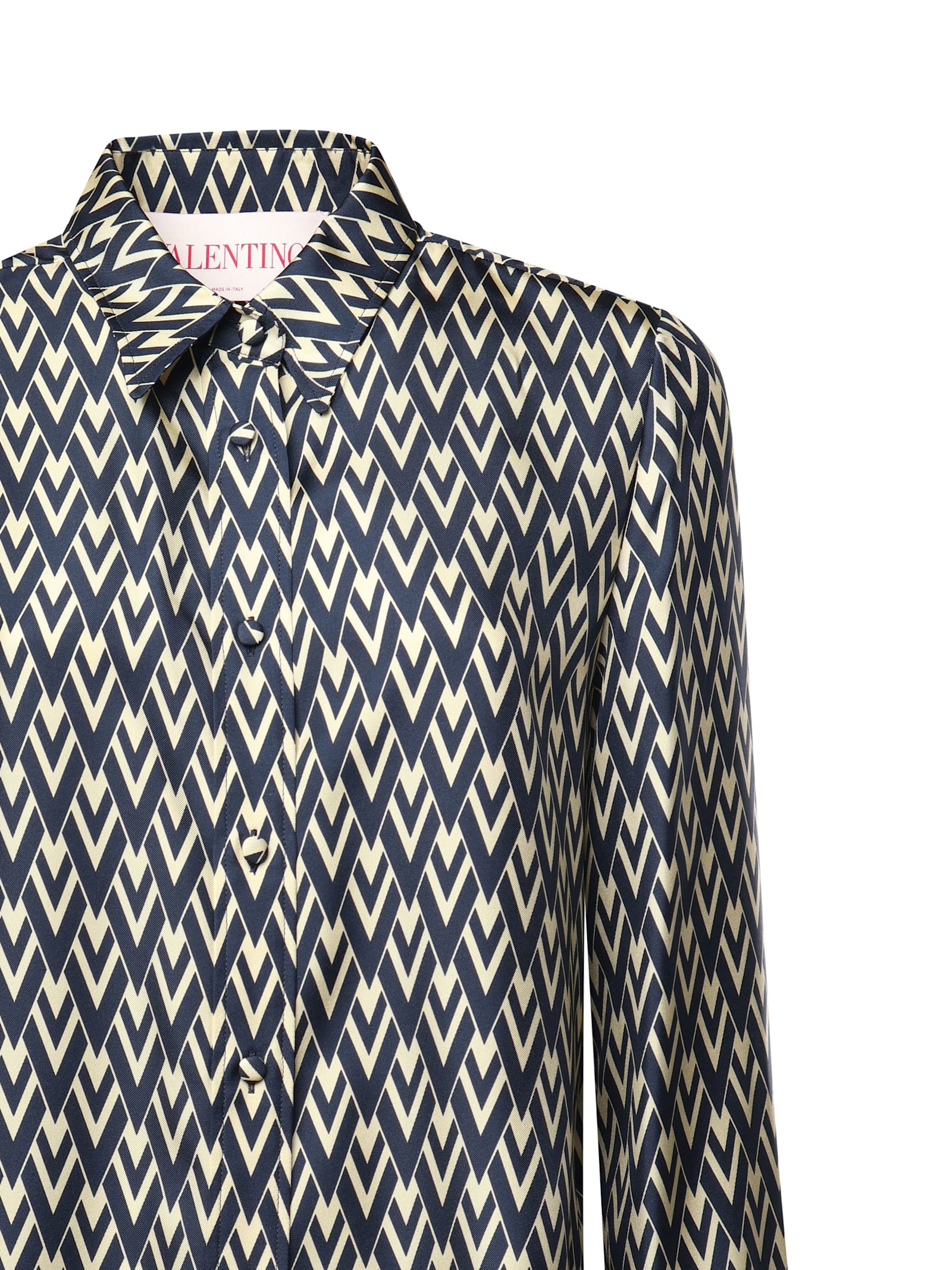 Valentino Toute La V Twill Shirt In Green