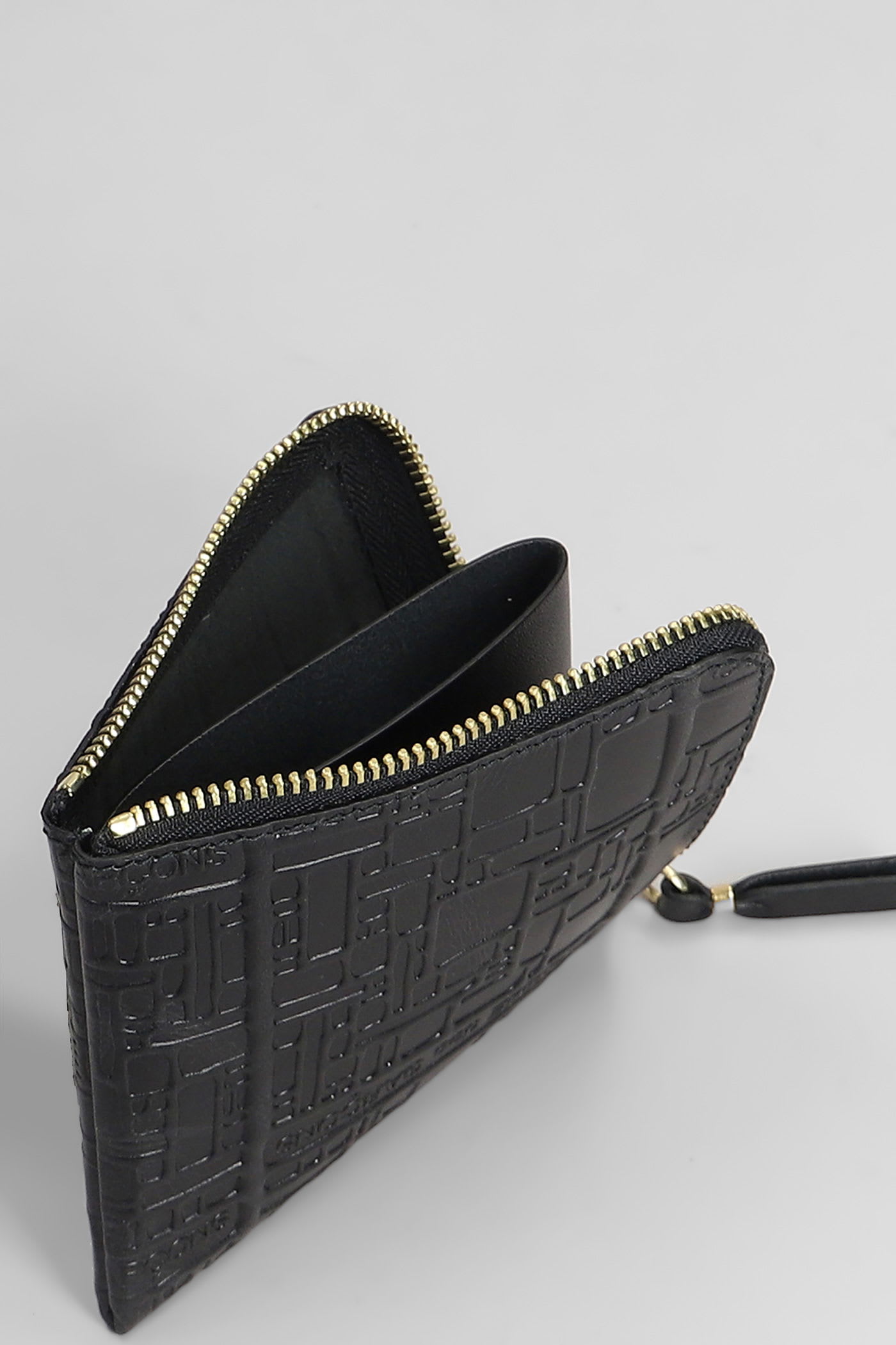 Comme Des Garçons Wallet In Black Leather In Black