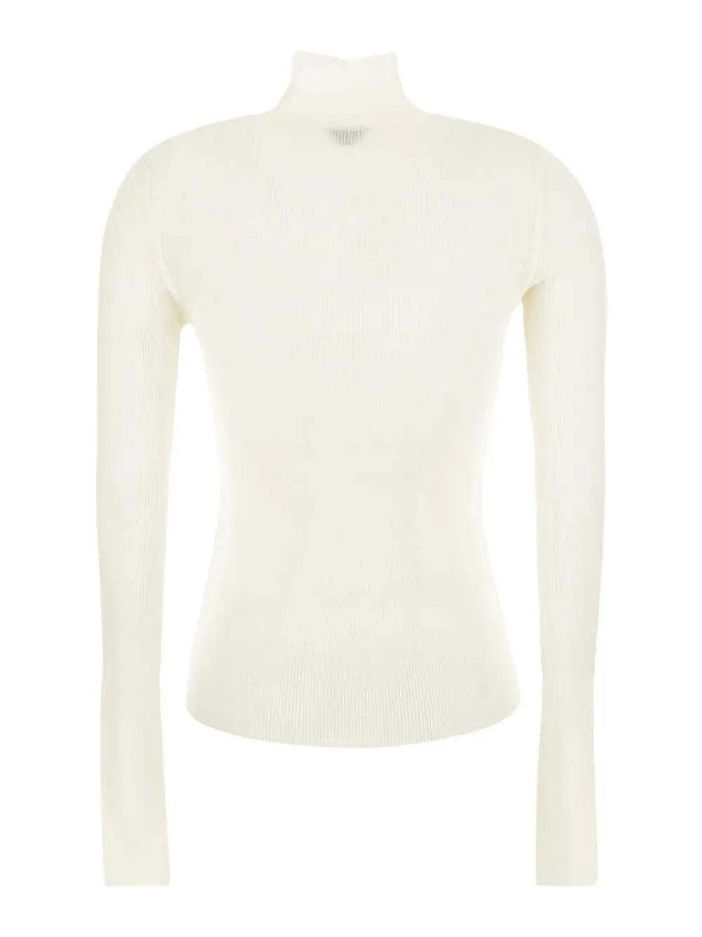 Shop Bottega Veneta Classic Turtleneck Sweater In Chalk