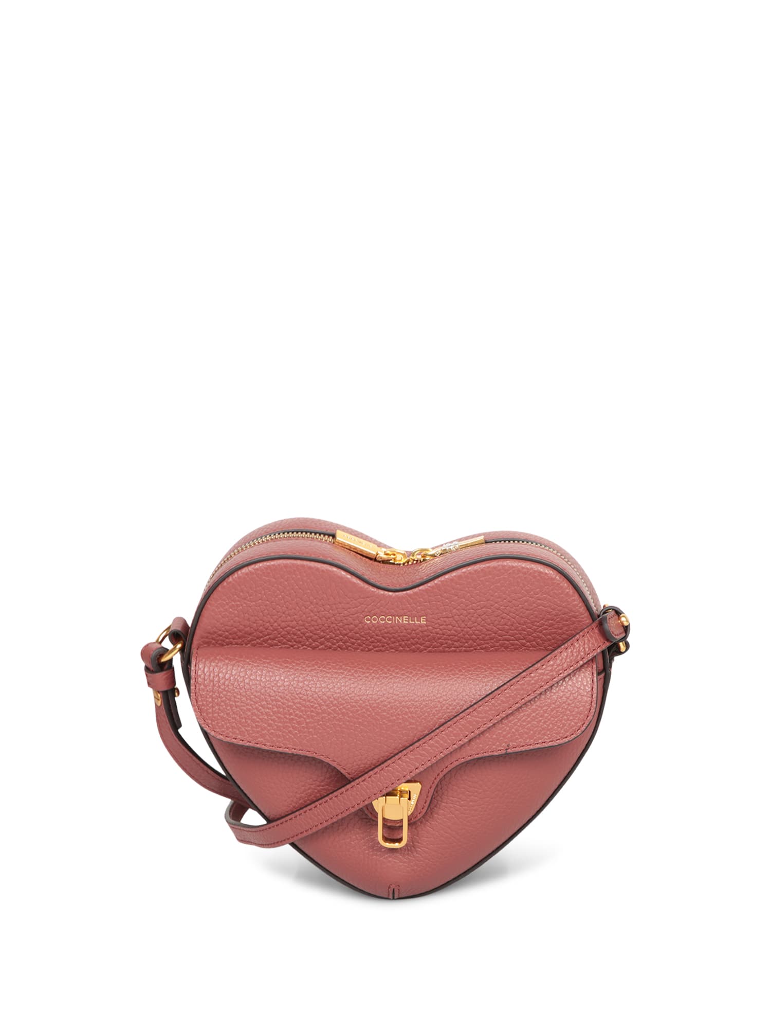 Shop Coccinelle Beat Soft Heart Leather Bag Brandy In Bordeaux