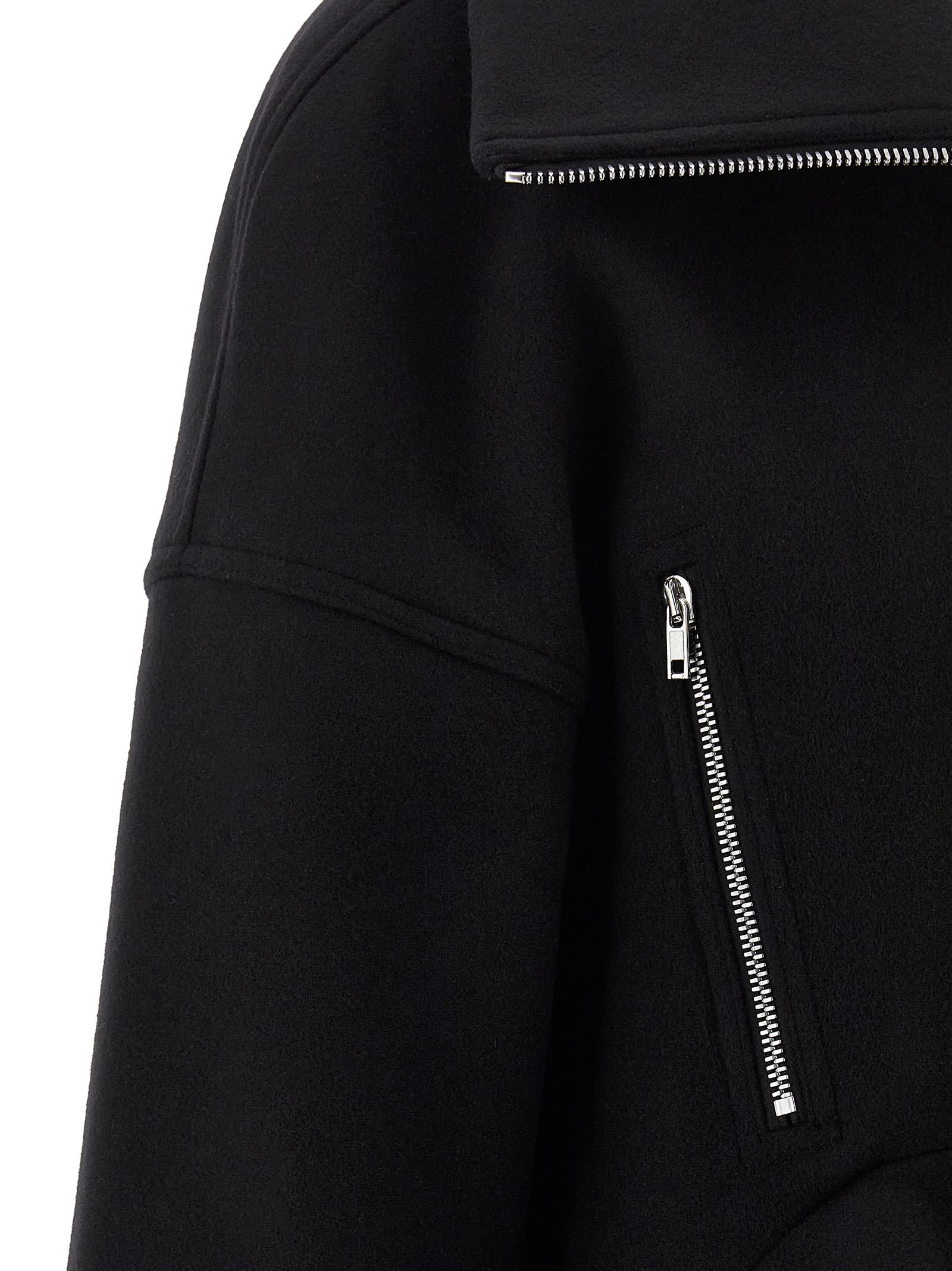 Rick Owens Long-sleeved Casual Jacket In Black