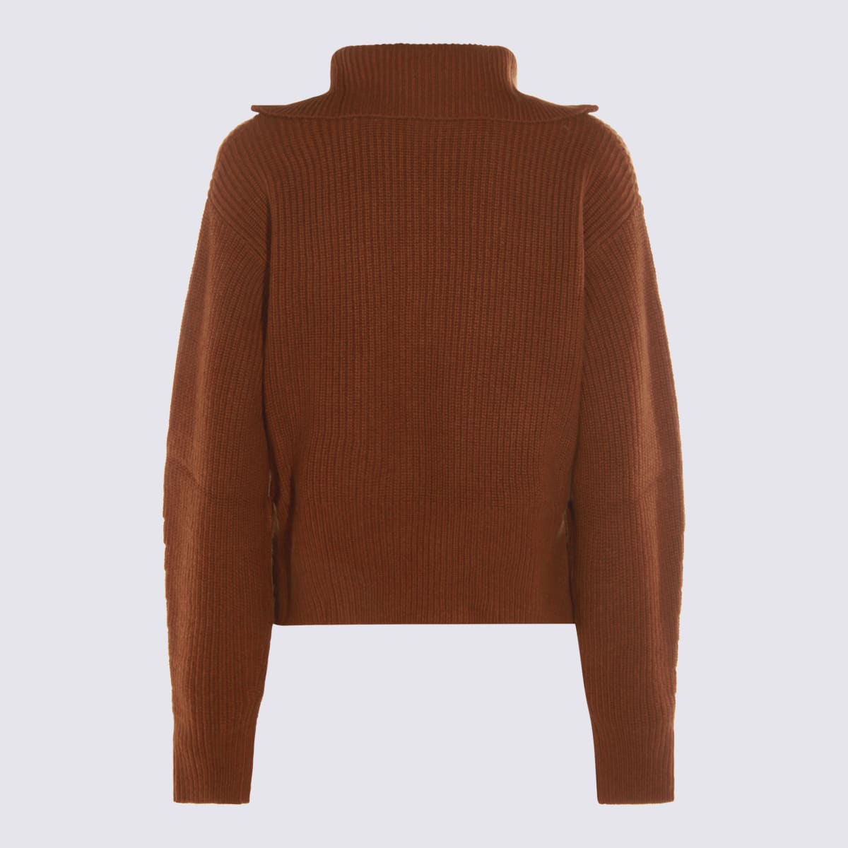 Max Mara Half-zip Wool And Cashmere Sweater In Brown