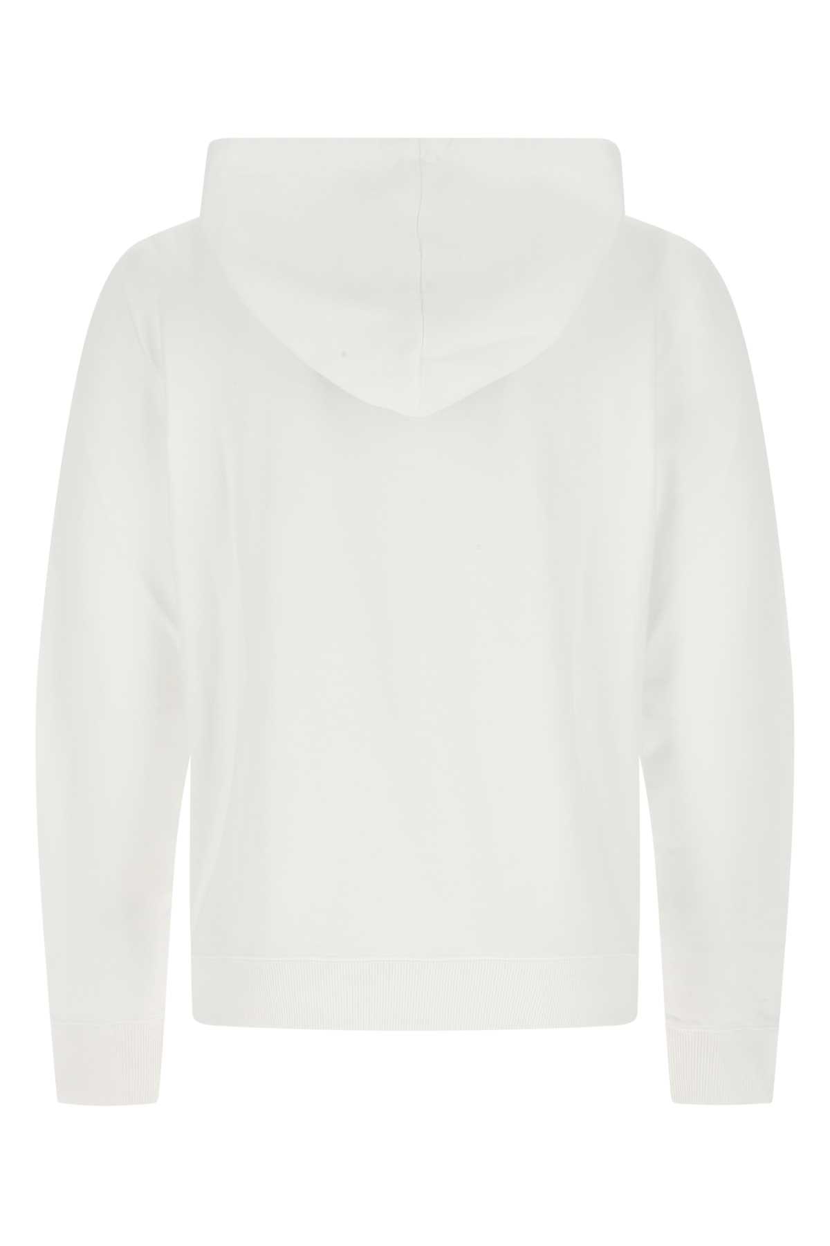 Saint Laurent White Cotton Sweatshirt In 9000