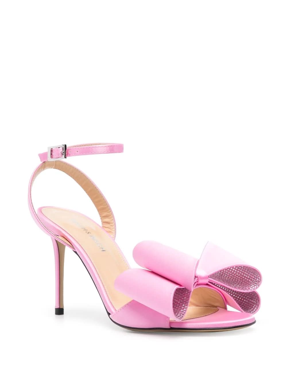 Shop Mach &amp; Mach Le Cadeau 95 Mm Sandals In Pink Satin