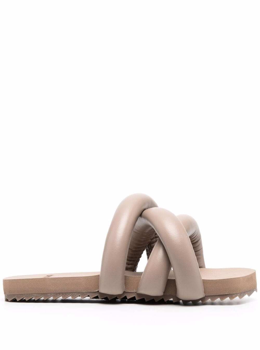 YUME YUME Beige Mule Tire In Vegan Leather Detail With Crossed Bands