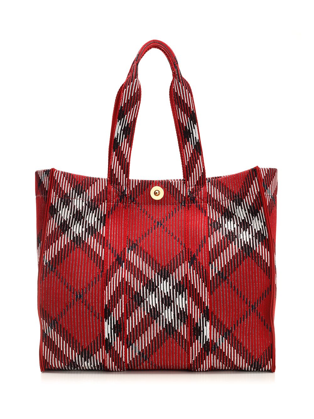 Shop Burberry Fabric Tote Bag In Red