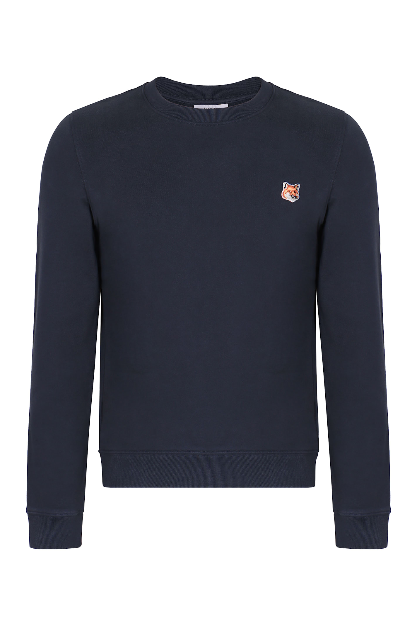 Maison Kitsuné Cotton Sweatshirt Featuring Fox Head Design In Black