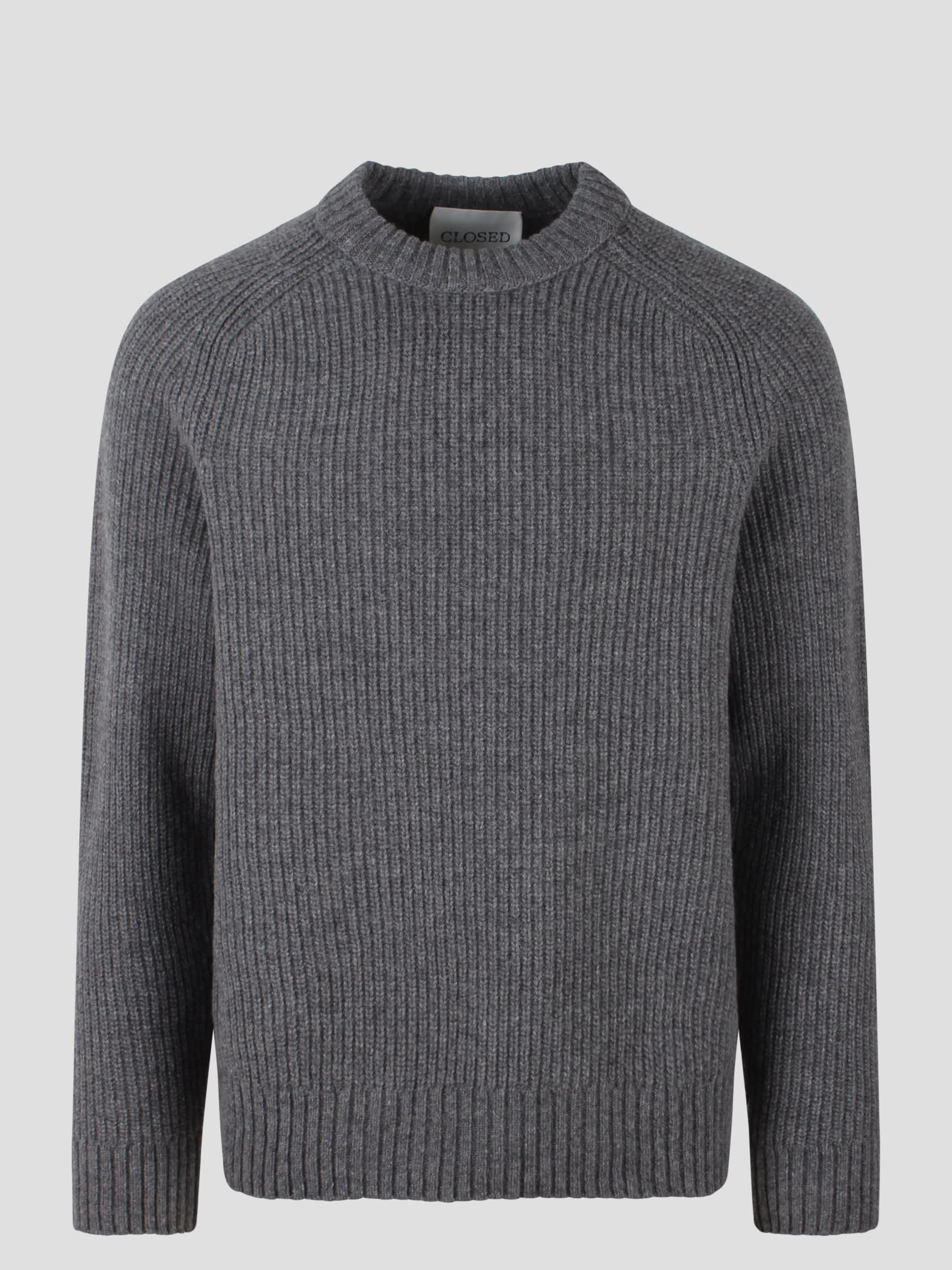 Shop Closed Round Neck Sweater In Grey