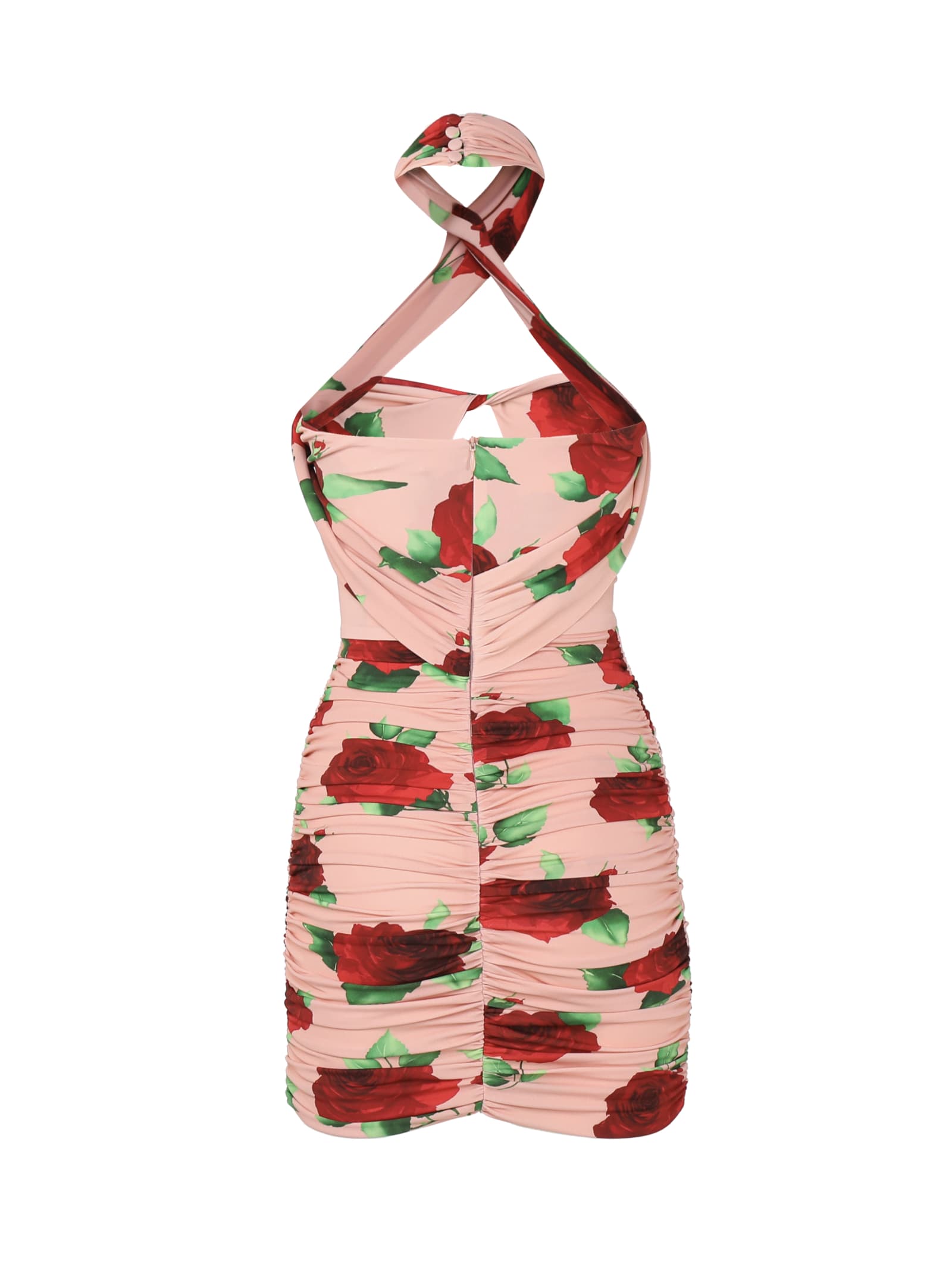Shop Magda Butrym Floral Silk Dress In Pink