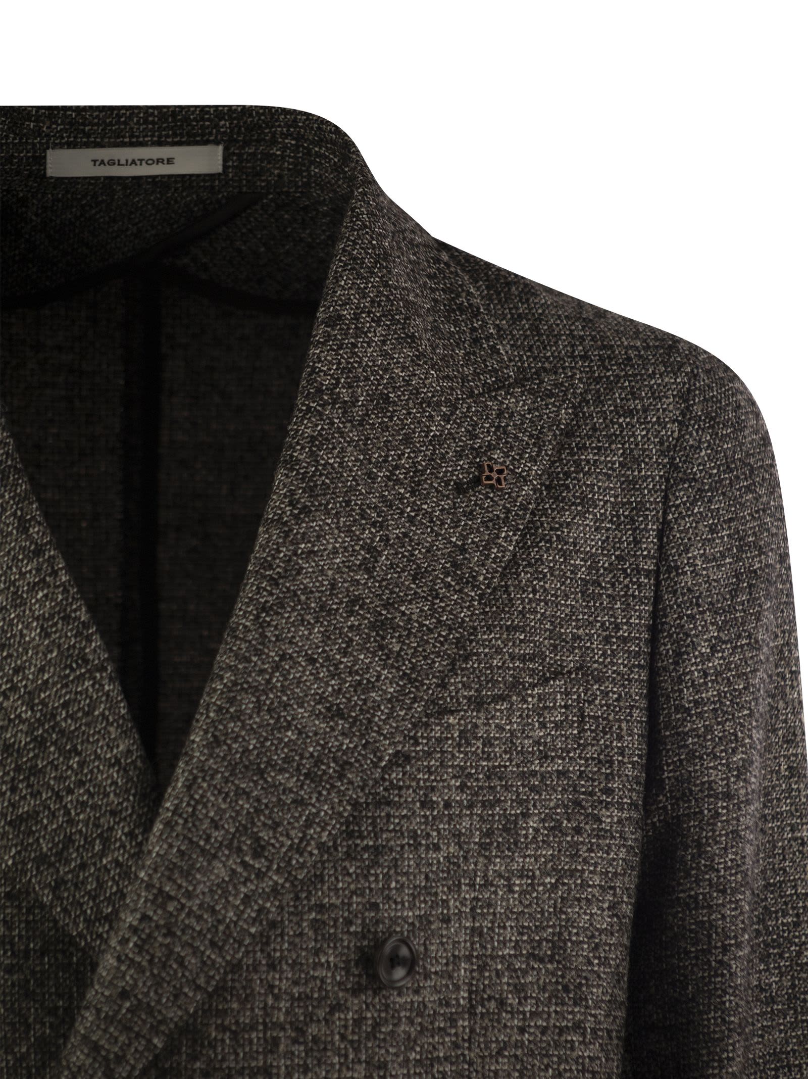 Tagliatore Fitted Double-breasted Button Blazer In Brown