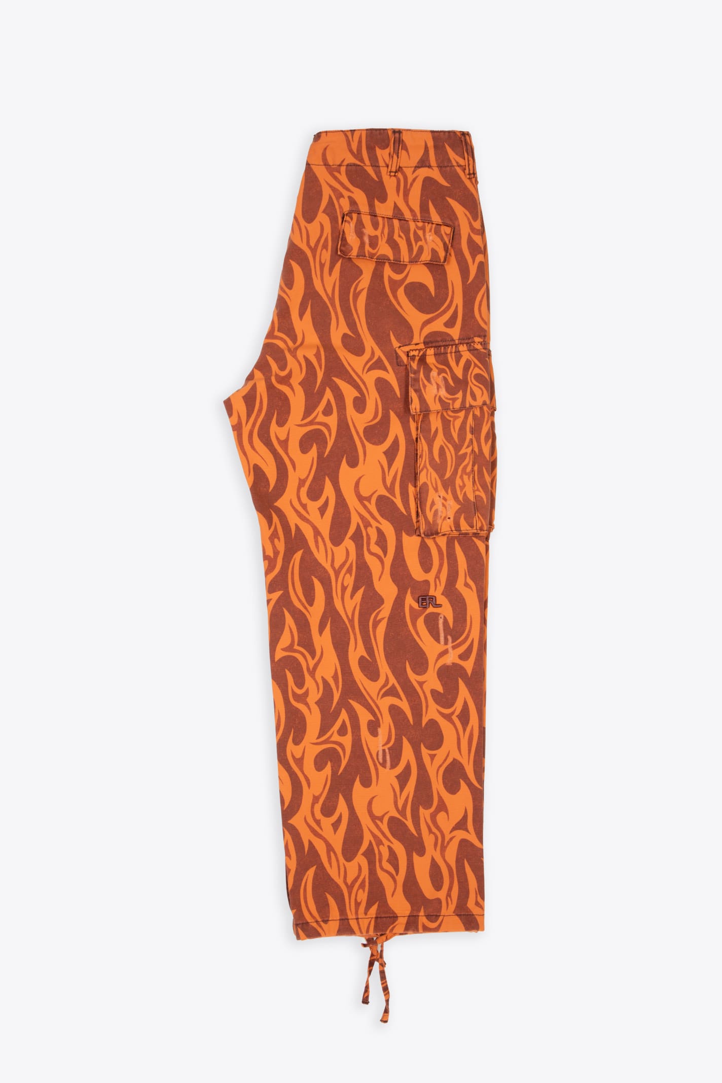 Shop Erl Unisex Printed Cargo Pants Woven Orange Canvas Printed Cargo Pant - Unisex Printed Cargo Pants Woven In Arancione
