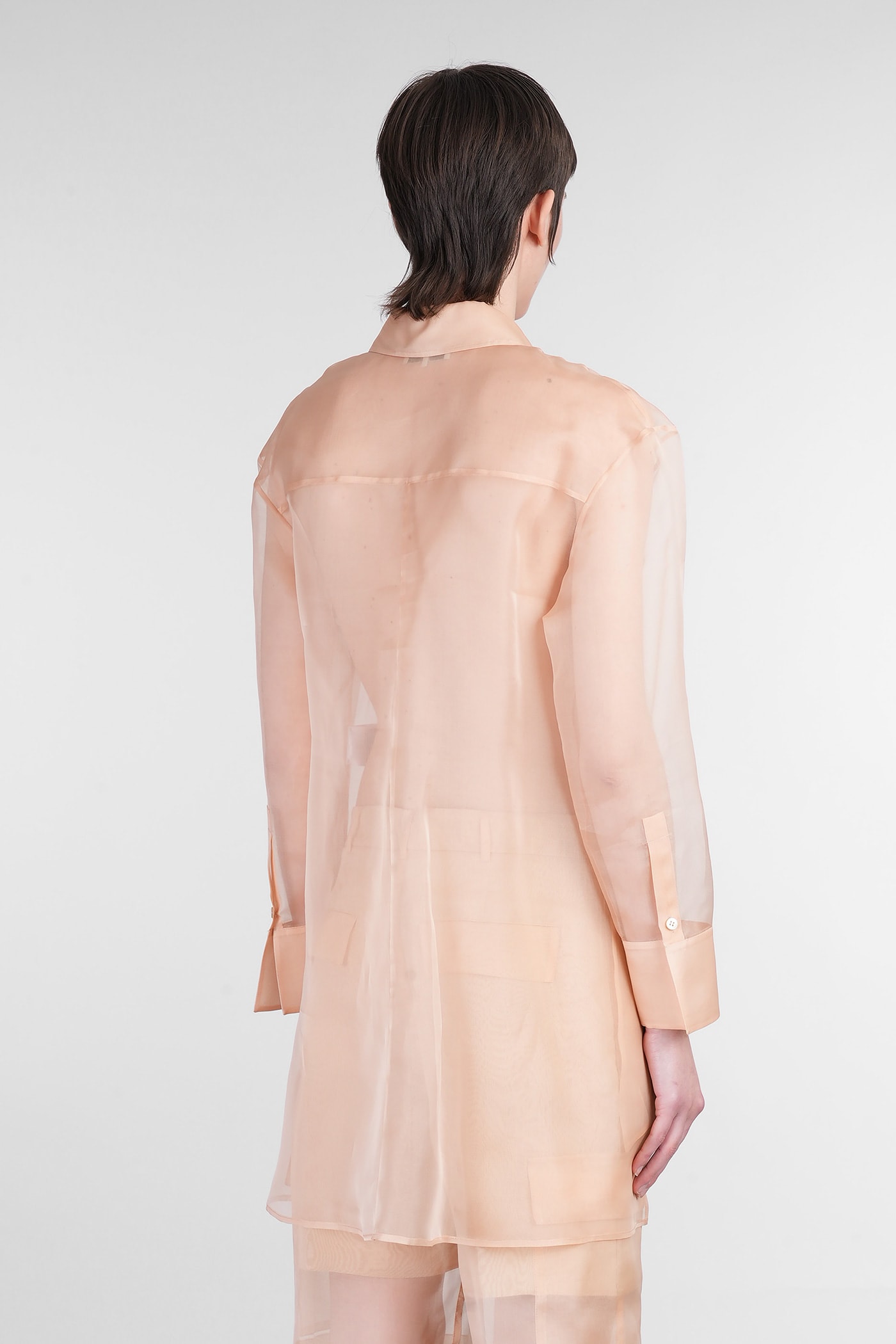 Del Core Shirt In Rose-pink Silk