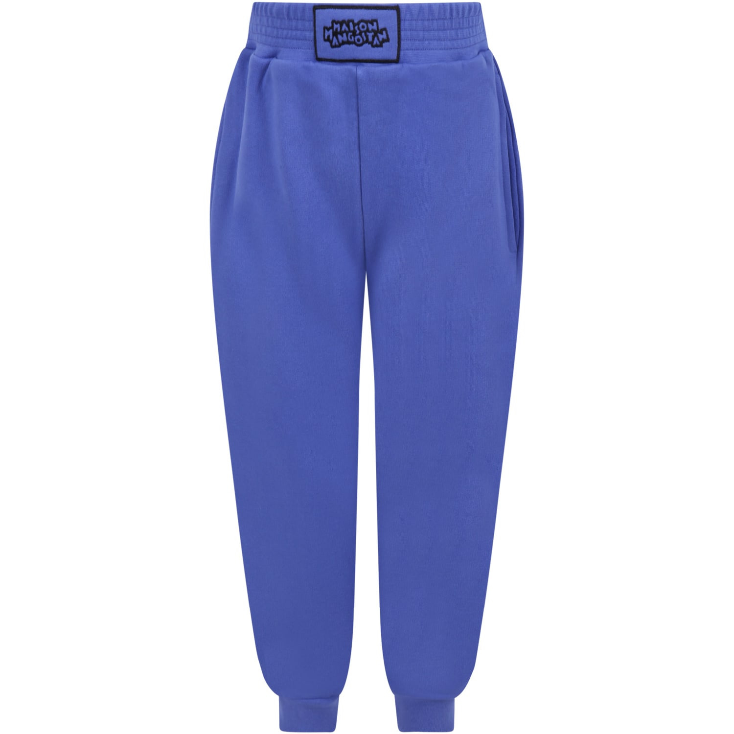 Maison Mangostan Blue Sweatpants For Kids With Black Logo